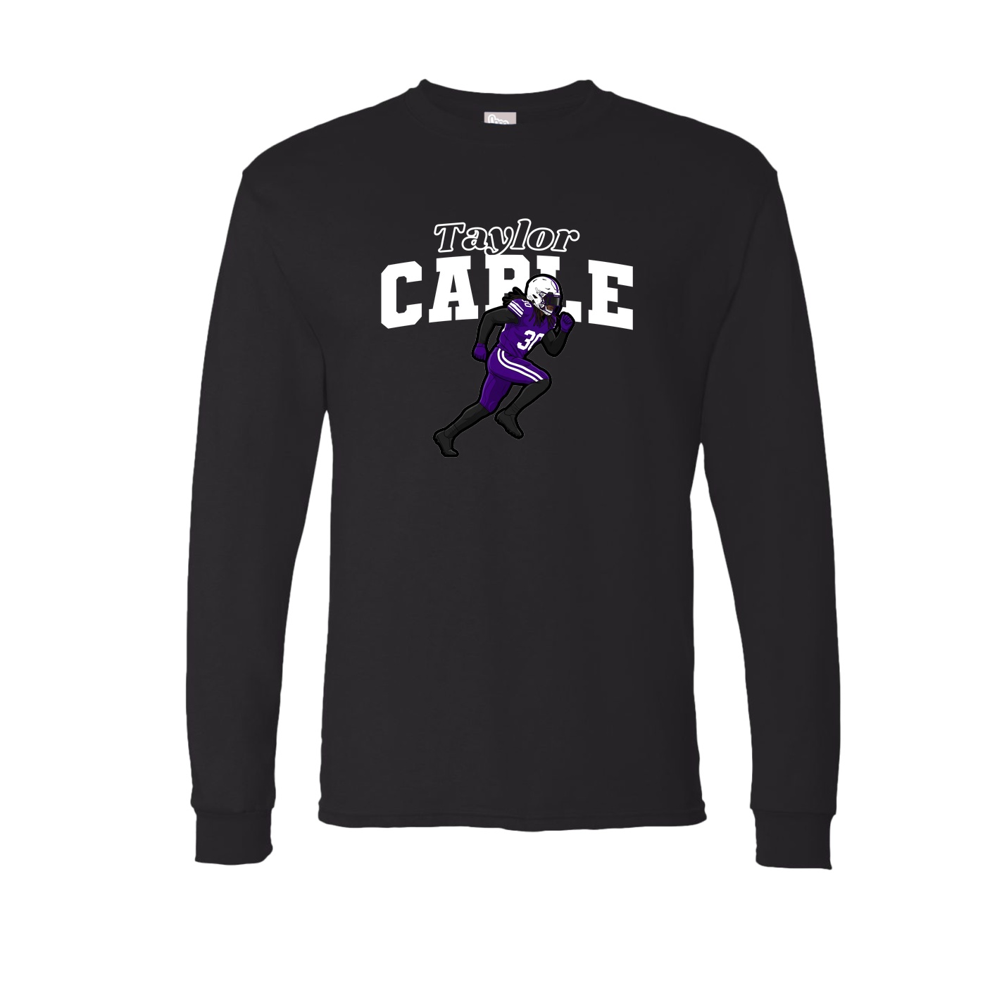 Long Sleeve Tee — Name Arch in Black