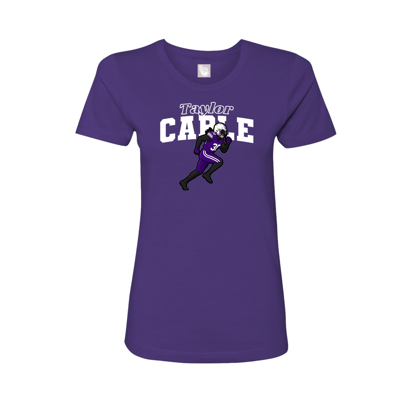 Fitted Women's Tee — Name Arch in Purple