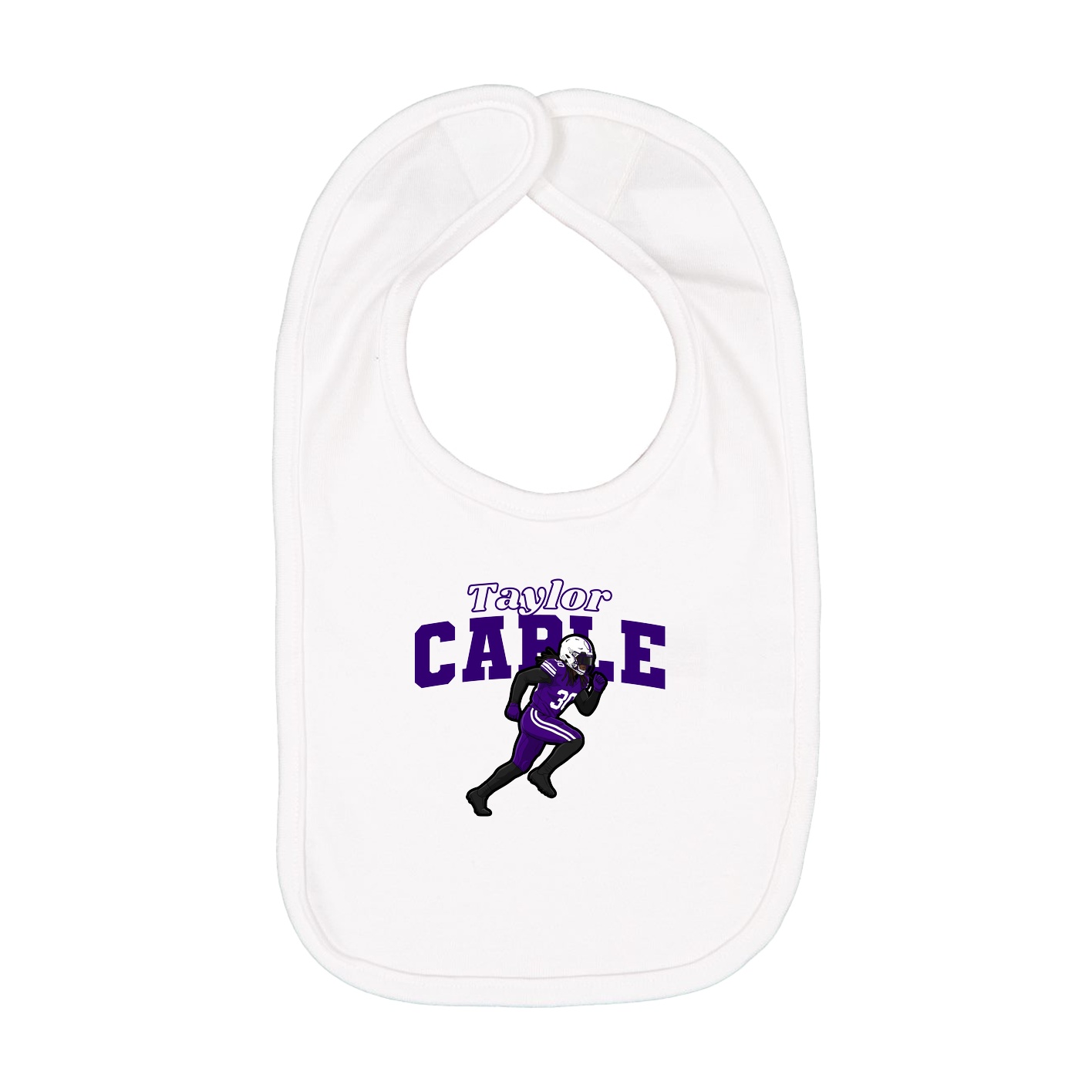 Infant Bib — Name Arch in White