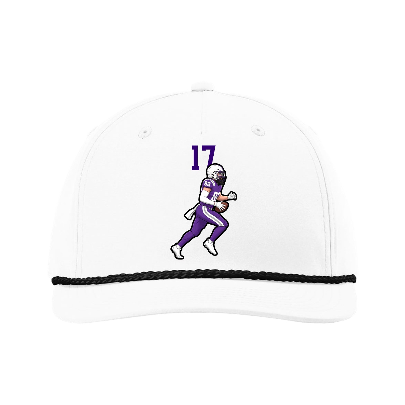 Five-Panel Classic Rope Cap — Number Top in White