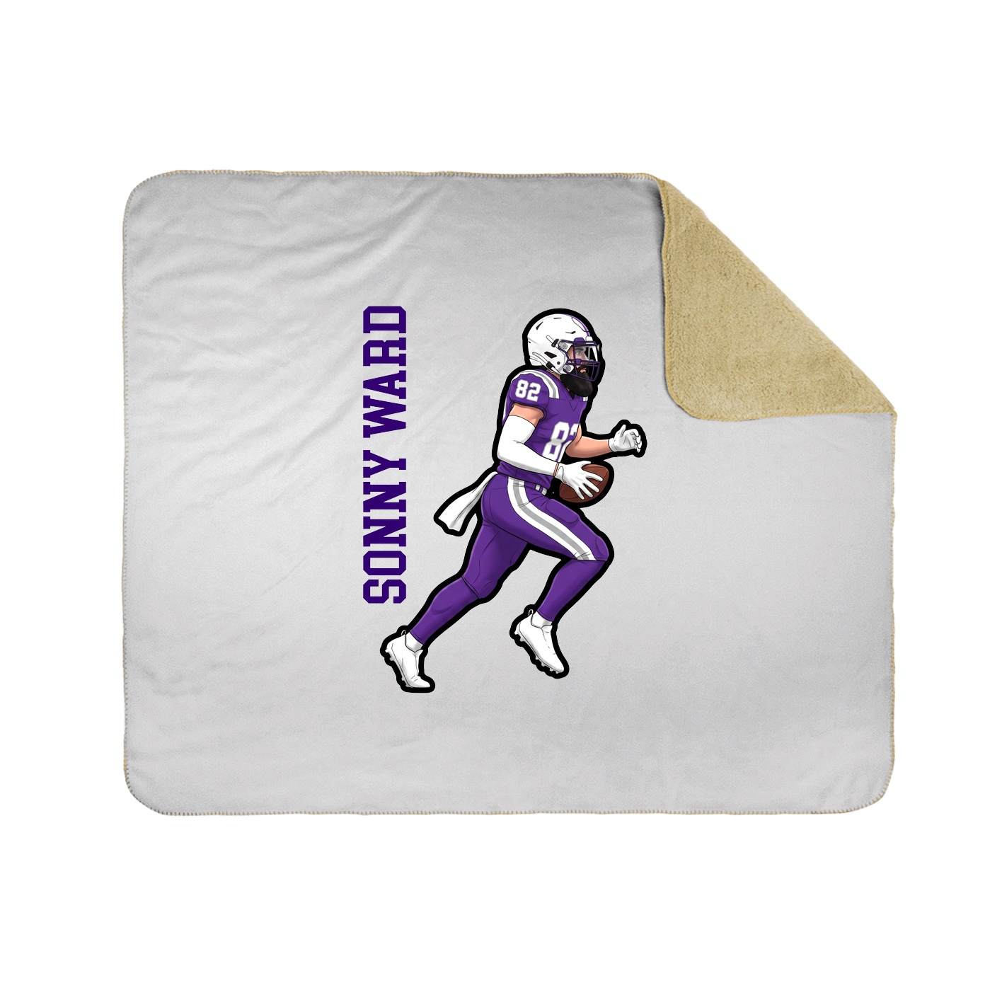 Throw Blanket — Name Vertical in White