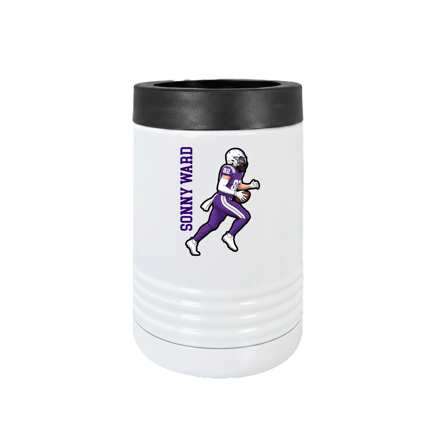 Beverage Holder — Name Vertical in White