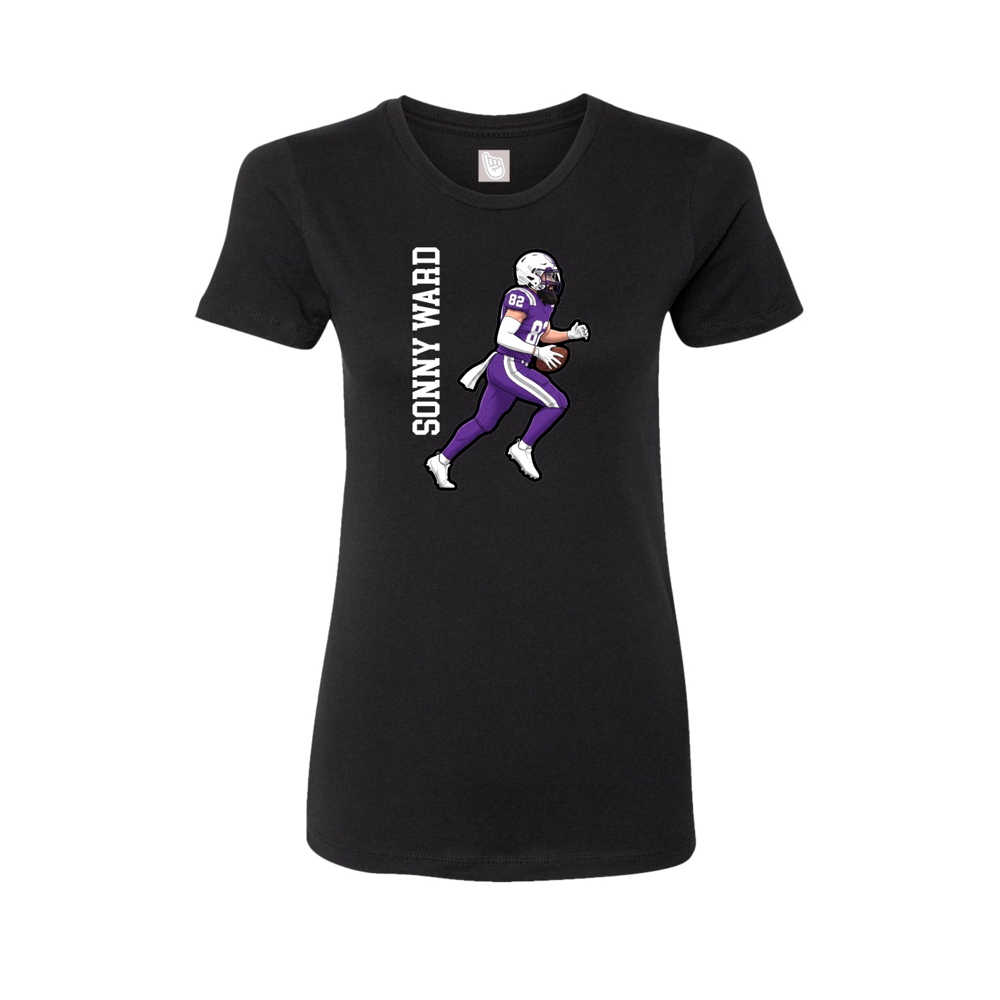 Fitted Women's Tee — Name Vertical in Black