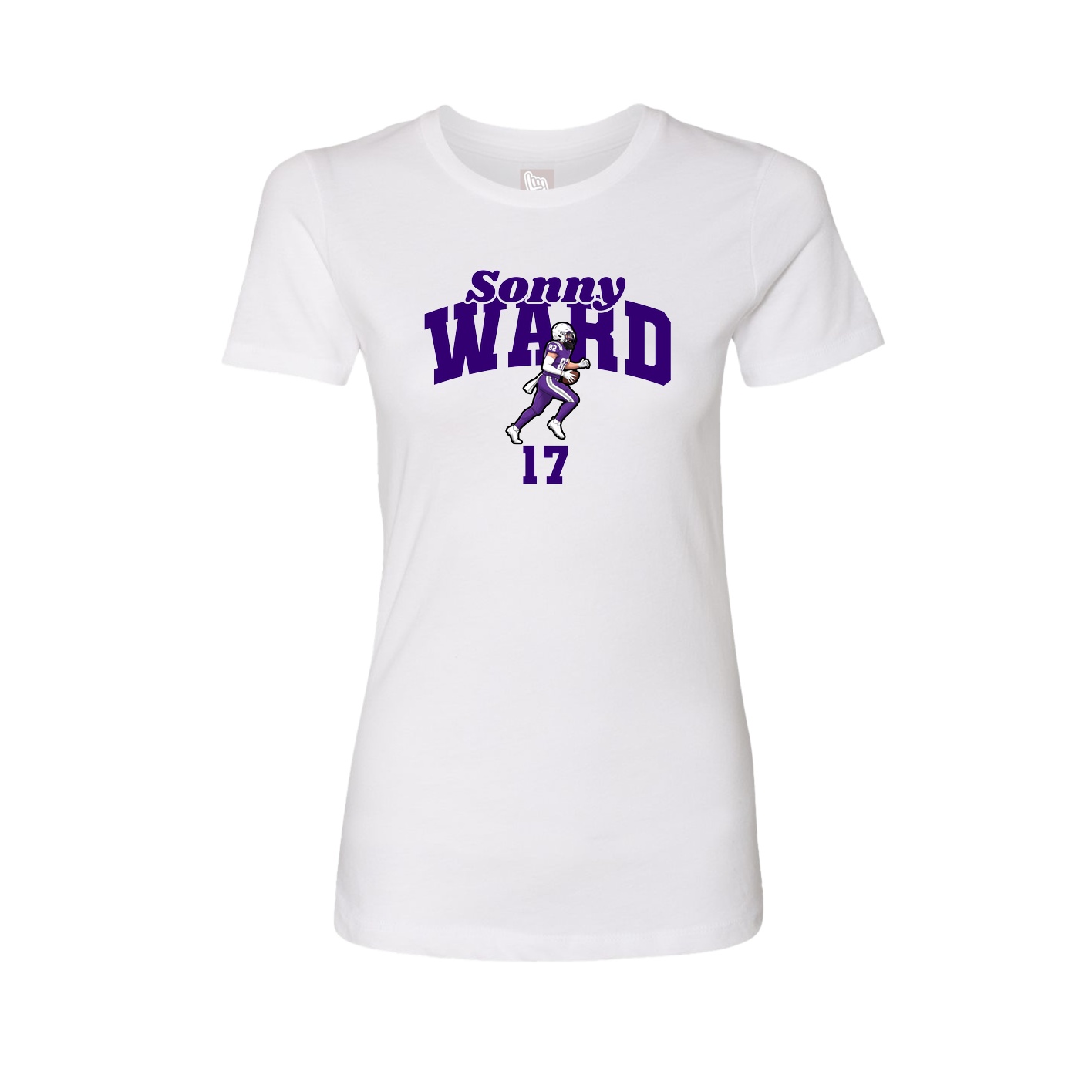 Fitted Women's Tee — Signature Arch in White