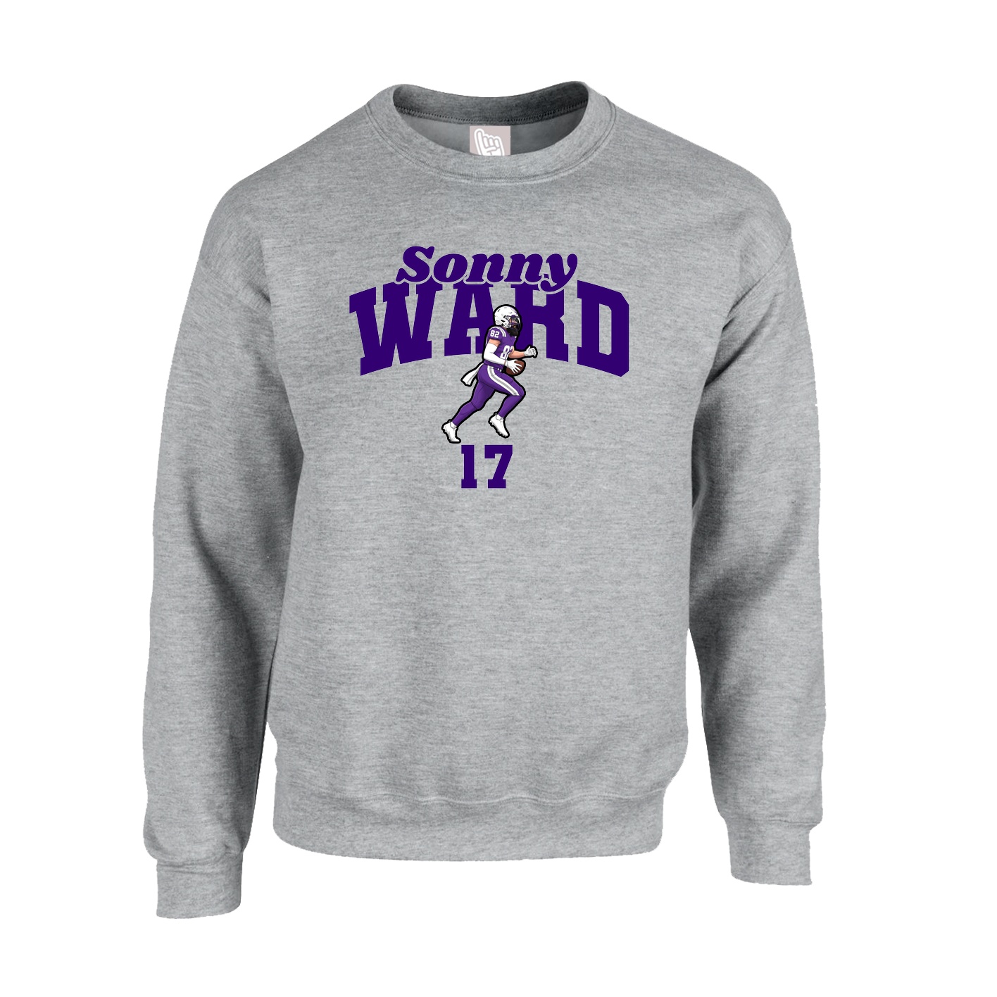 Fleece Crew — Signature Arch in Grey