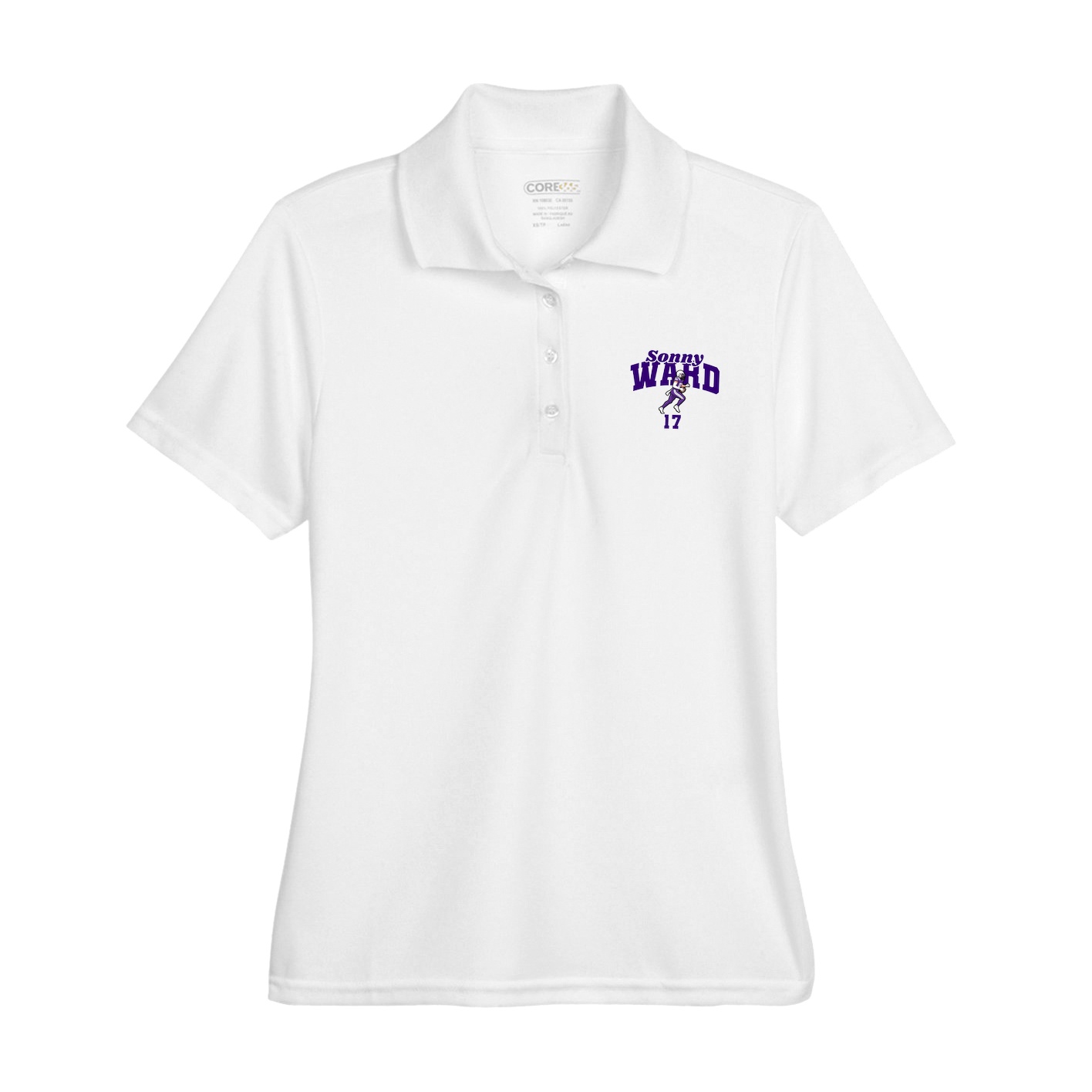 Womens Performance Polo — Signature Arch in White