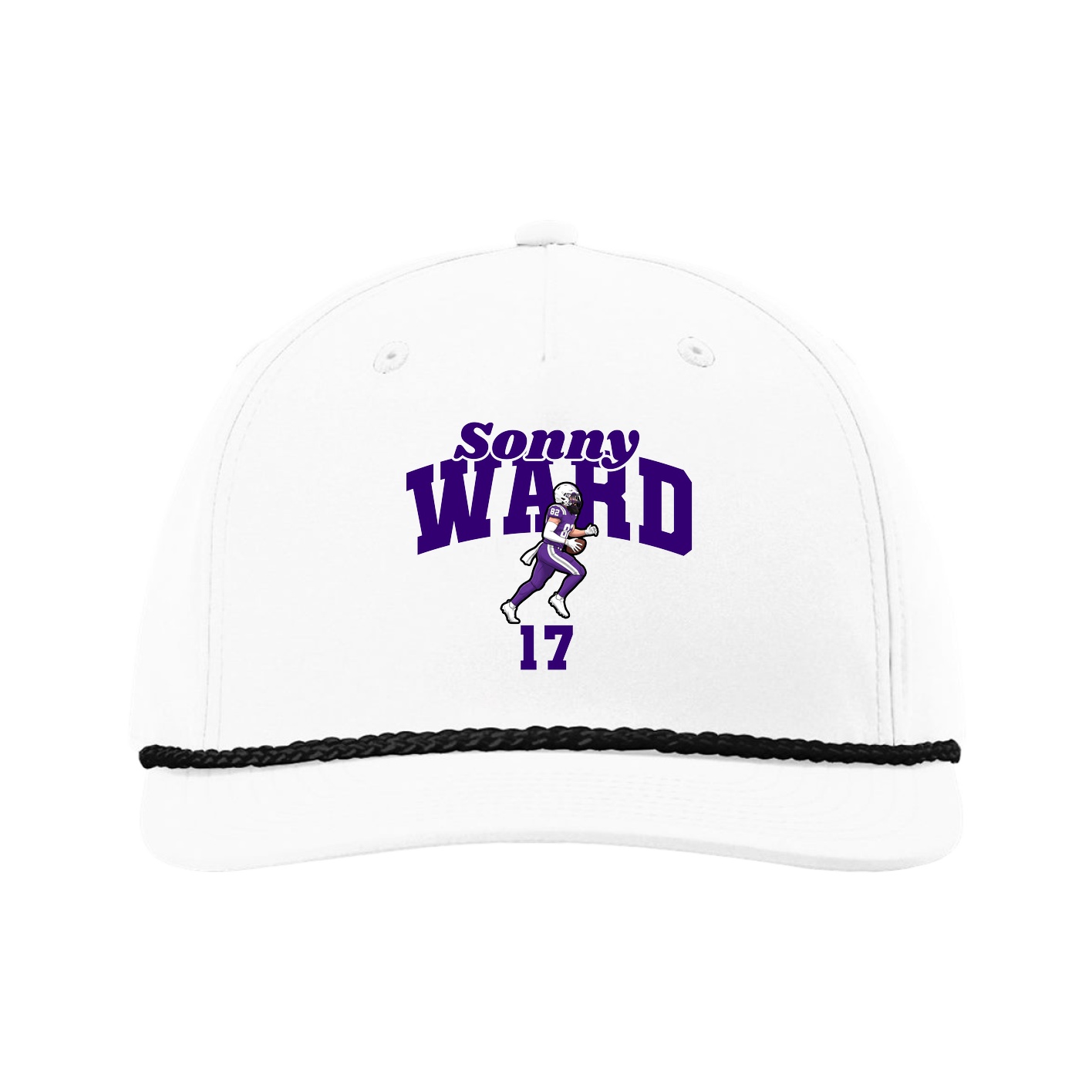 Five-Panel Classic Rope Cap — Signature Arch in White