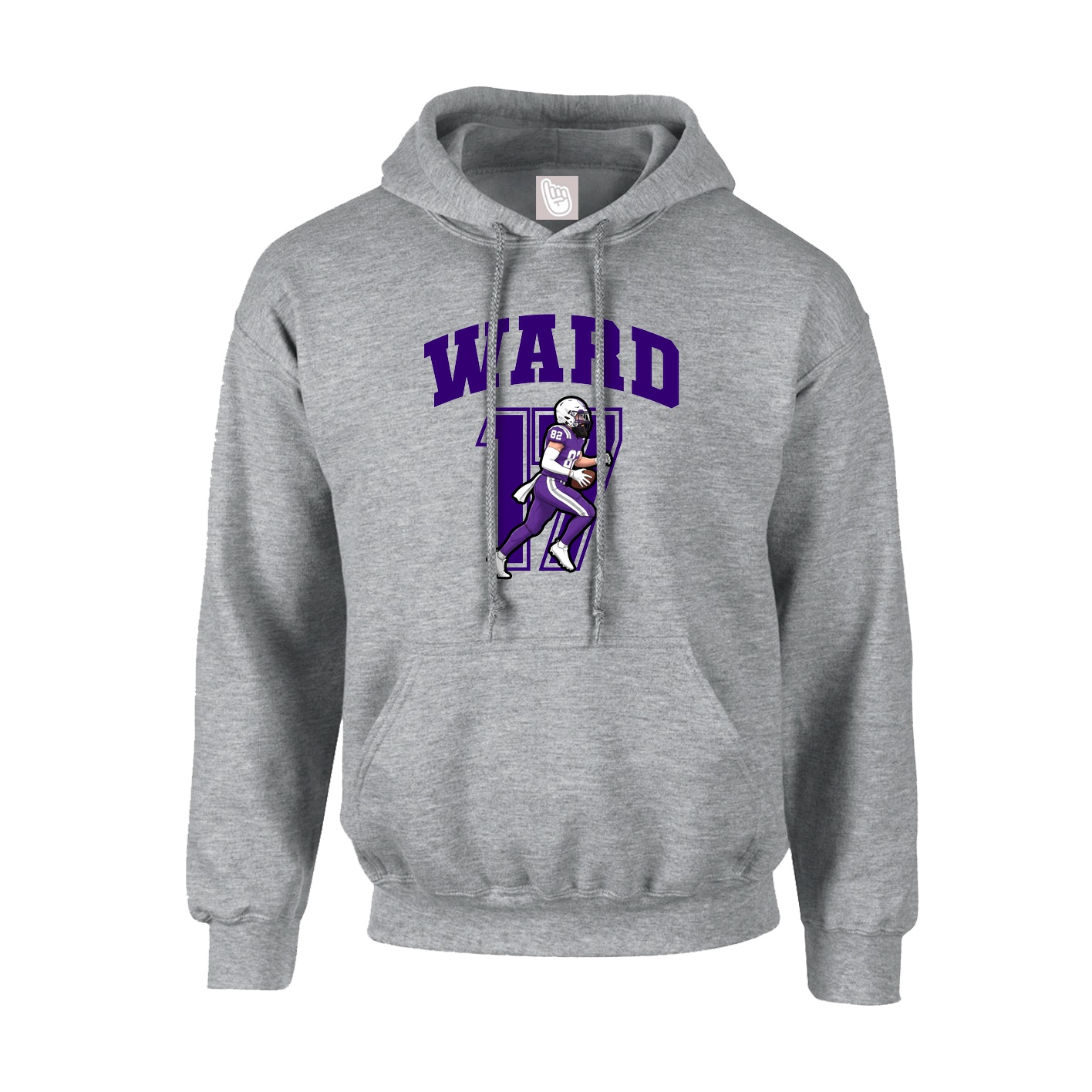 Hoodie — Number in Grey
