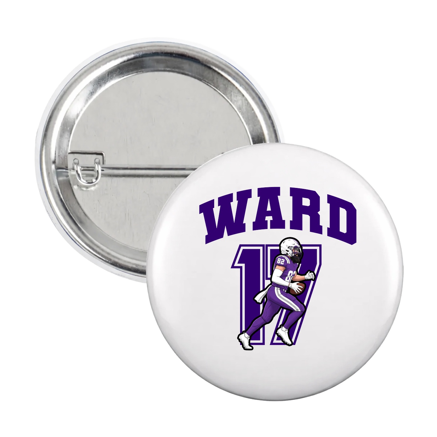 Game Day Button — Number in White