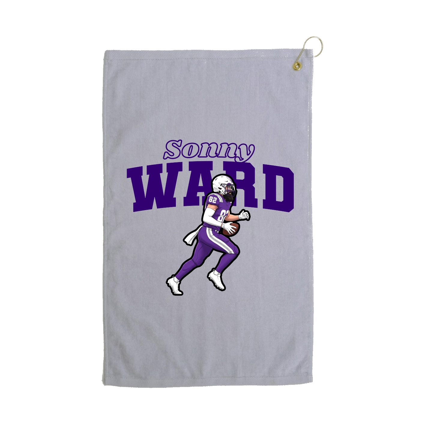 Golf Towel — Name Arch in Grey