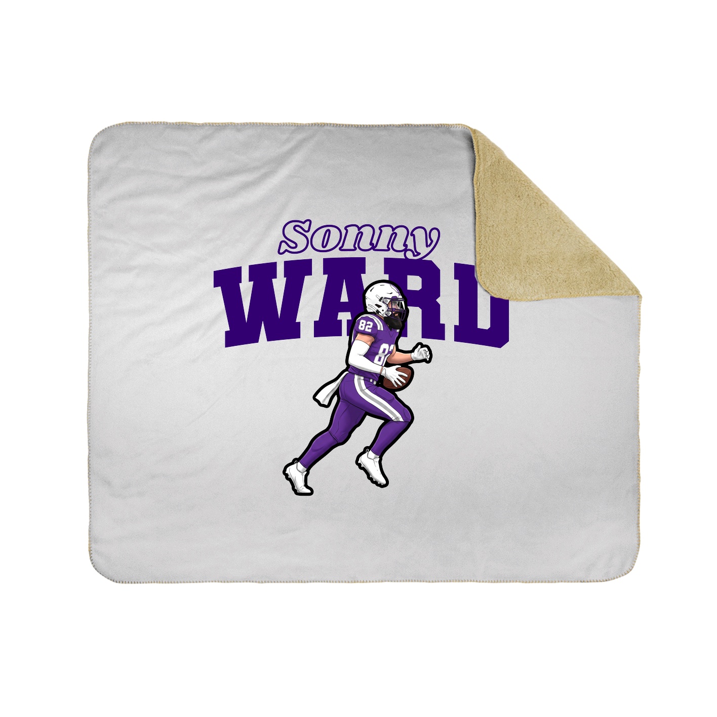 Throw Blanket — Name Arch in White