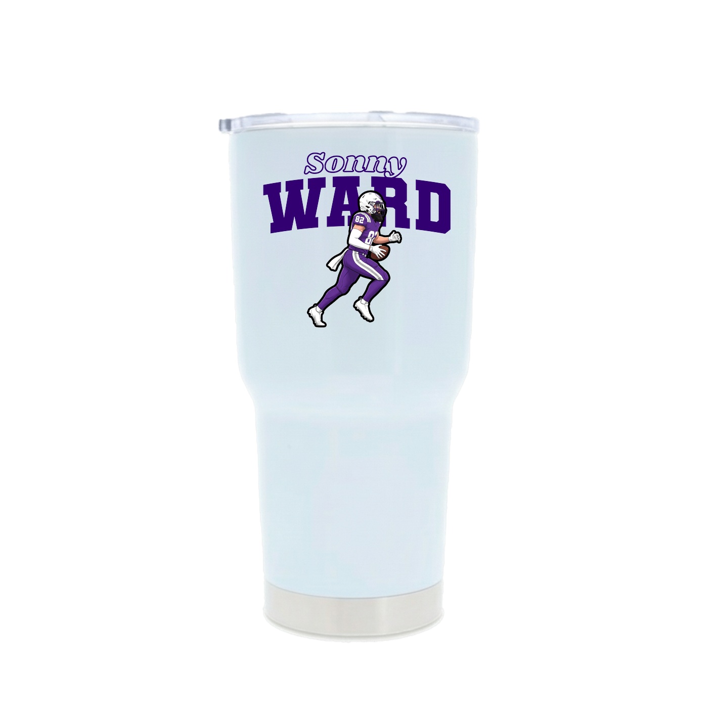 30oz Stainless Steel Tumbler — Name Arch in White