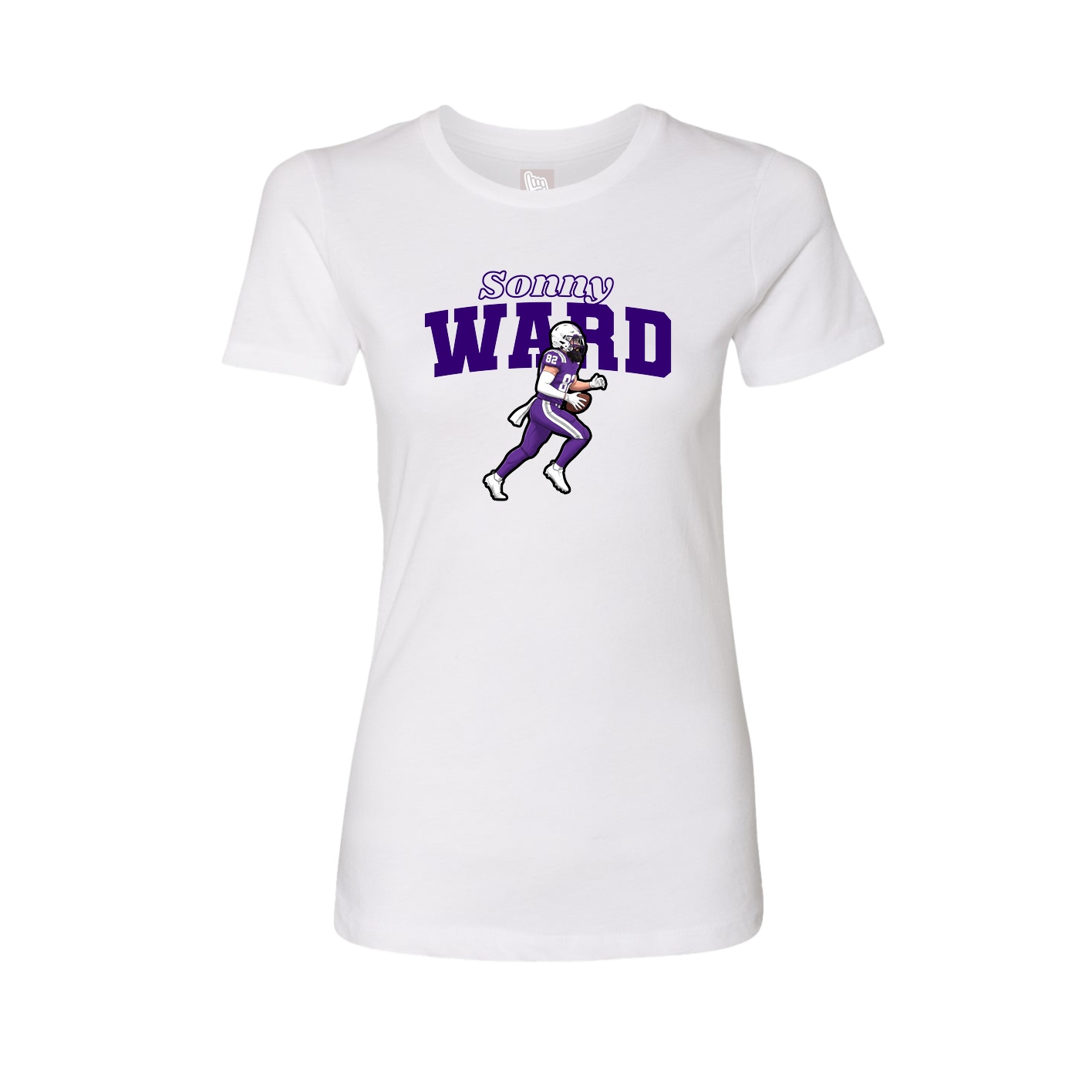 Fitted Women's Tee — Name Arch in White