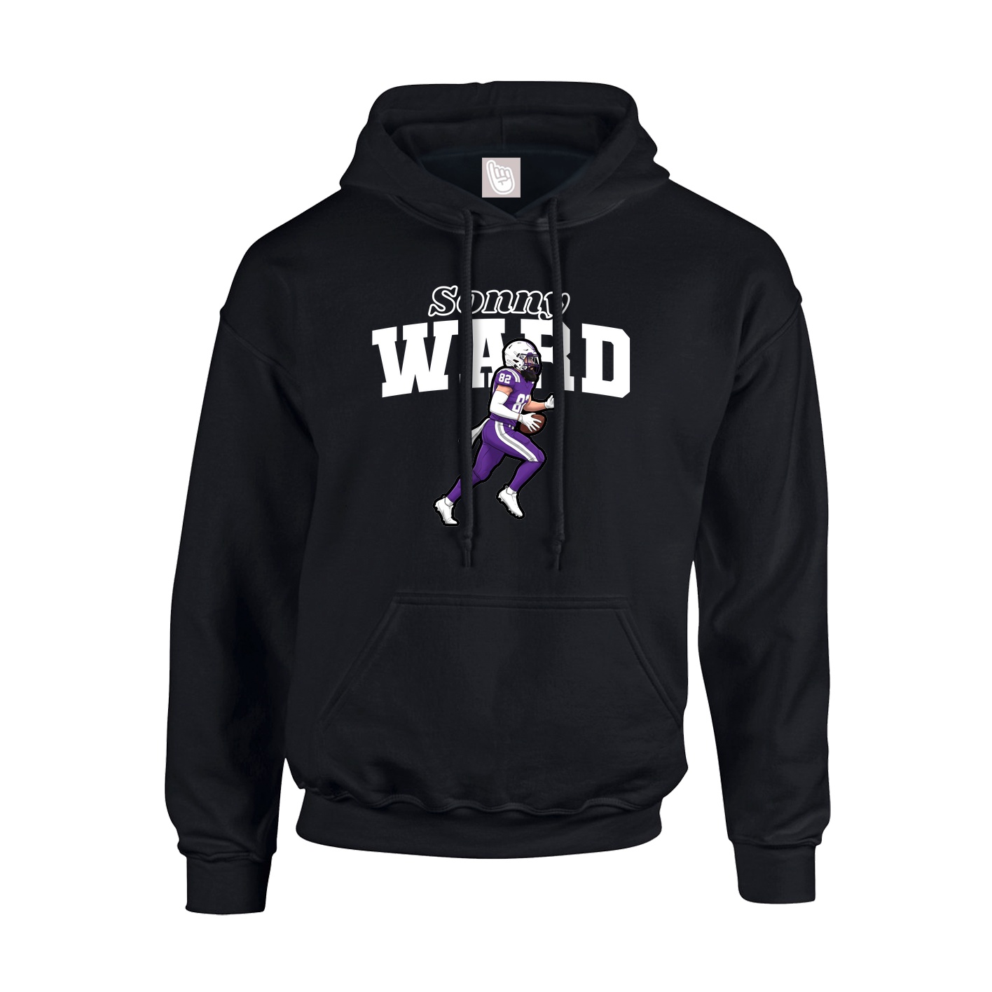 Youth Hoodie — Name Arch in Black