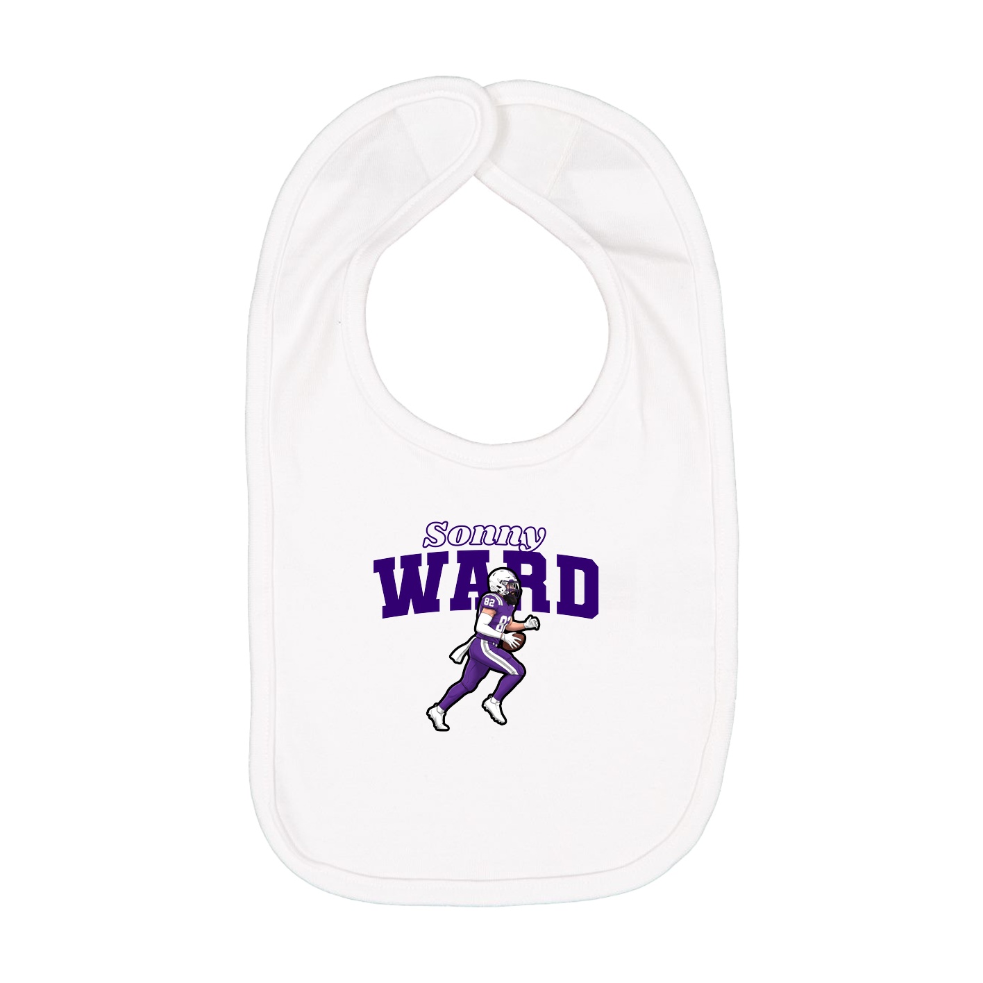 Infant Bib — Name Arch in White