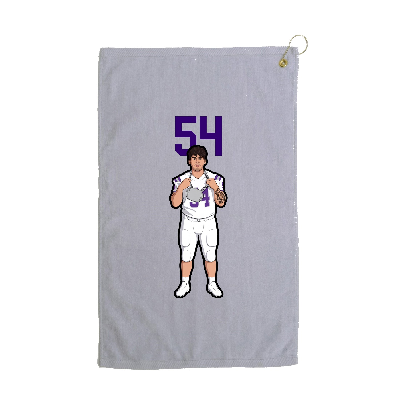 Golf Towel — Number Top in Grey