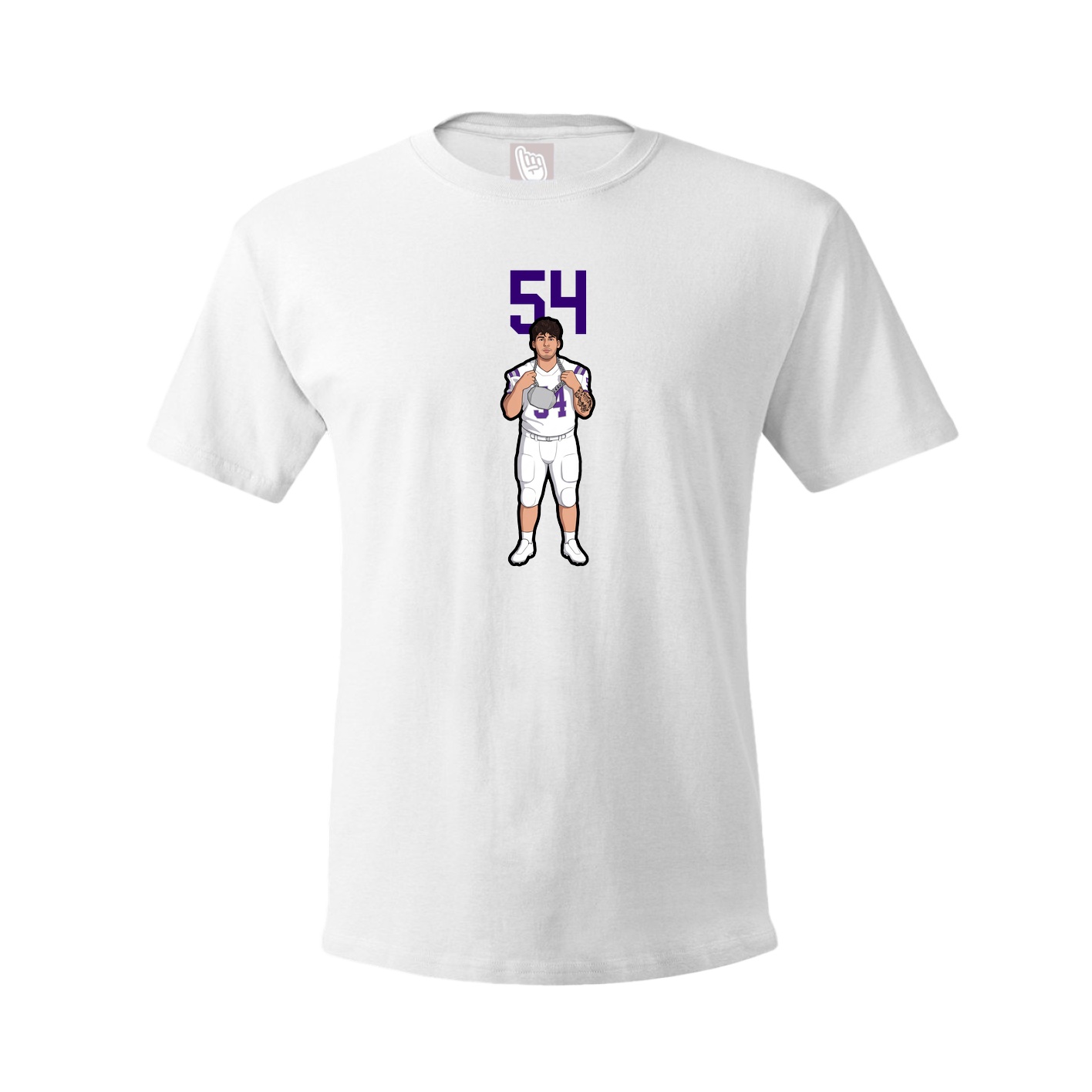 Youth Tee — Number Top in White