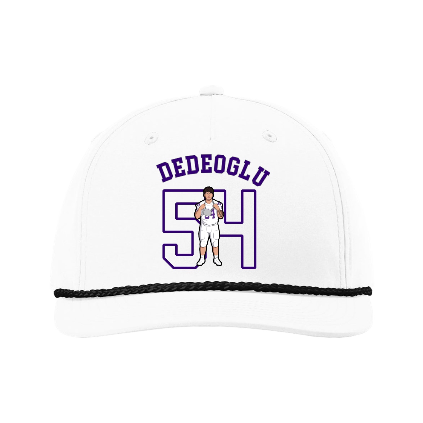 Five-Panel Classic Rope Cap — Shirsey Arch in White