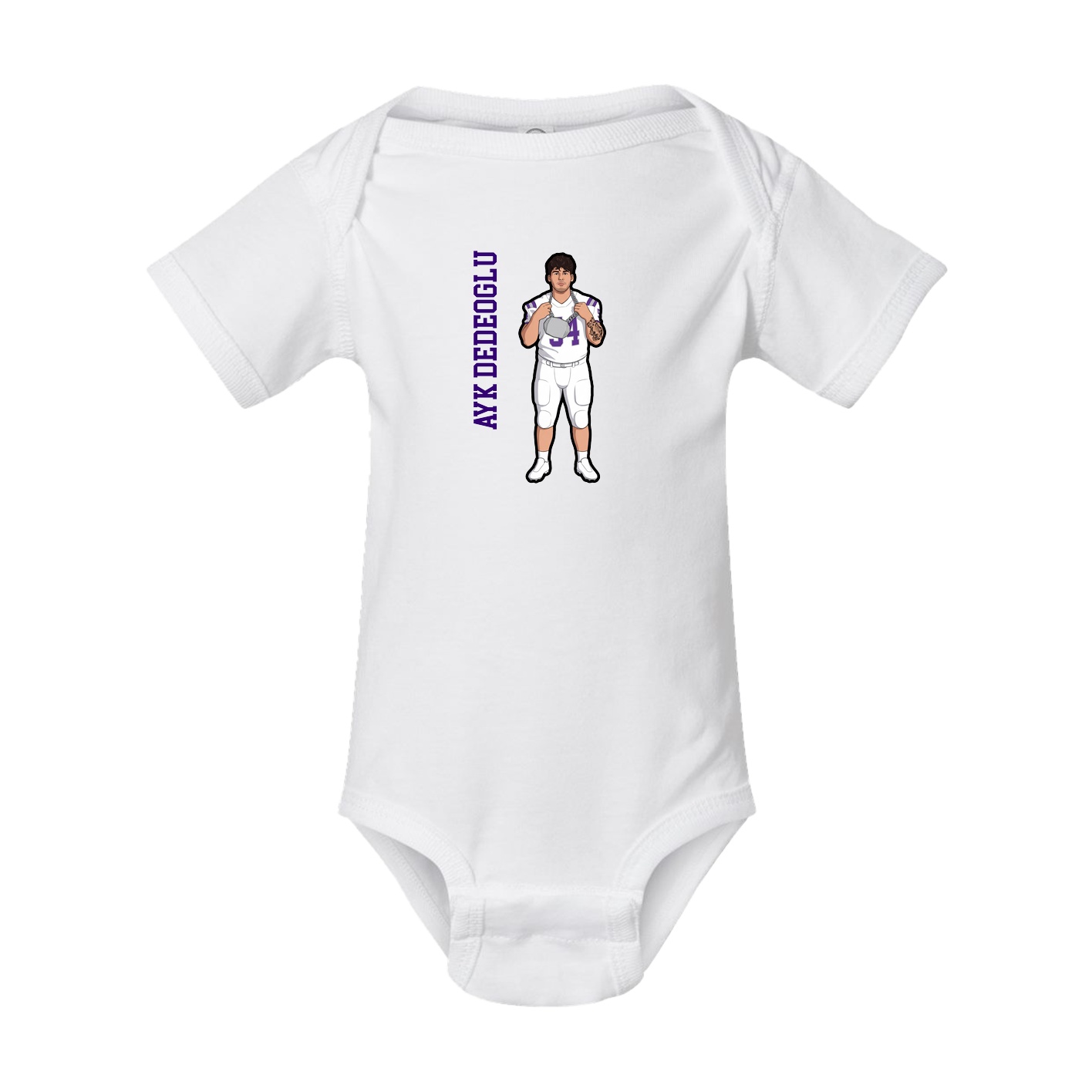 Baby Onesie — Name Vertical in White