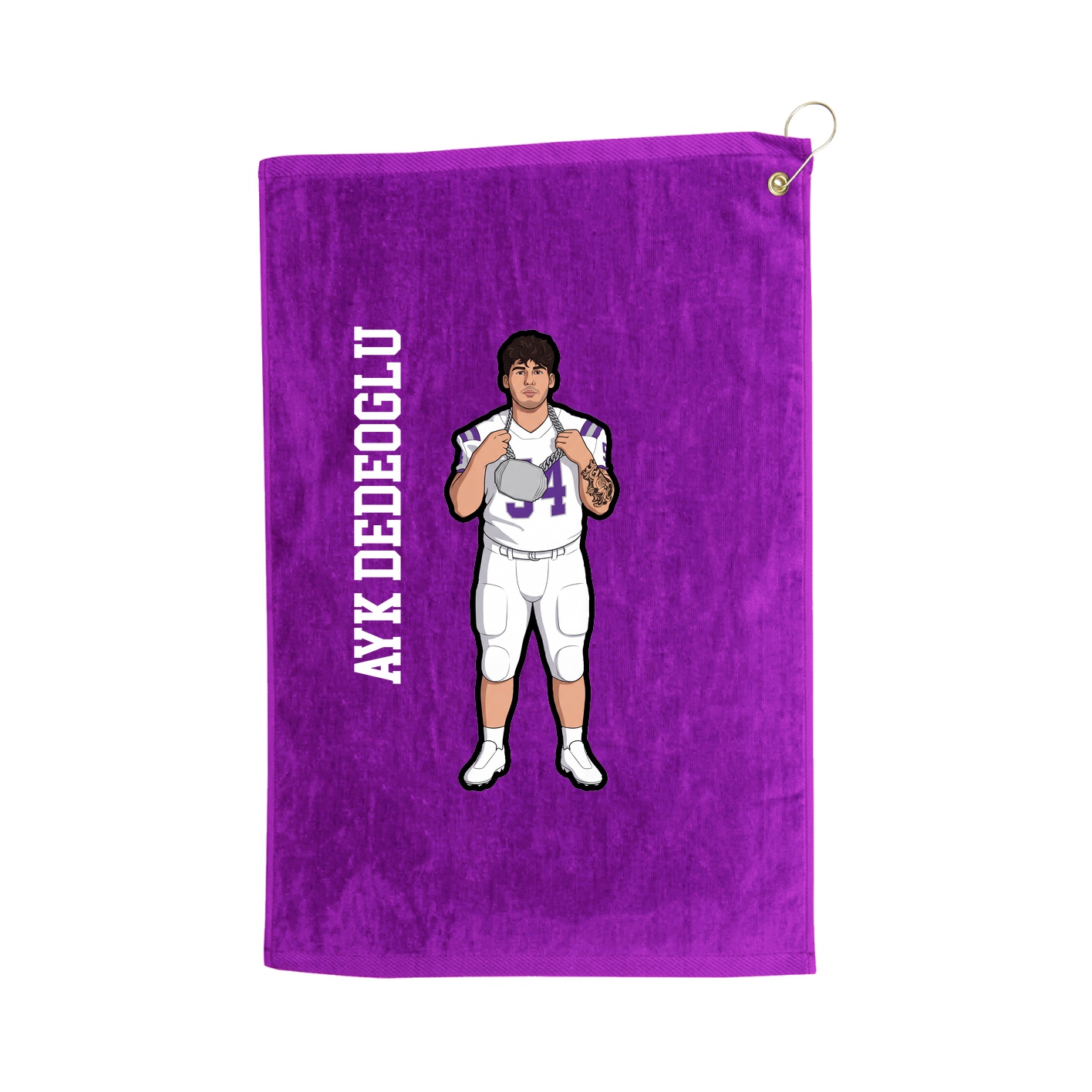 Golf Towel — Name Vertical in Purple