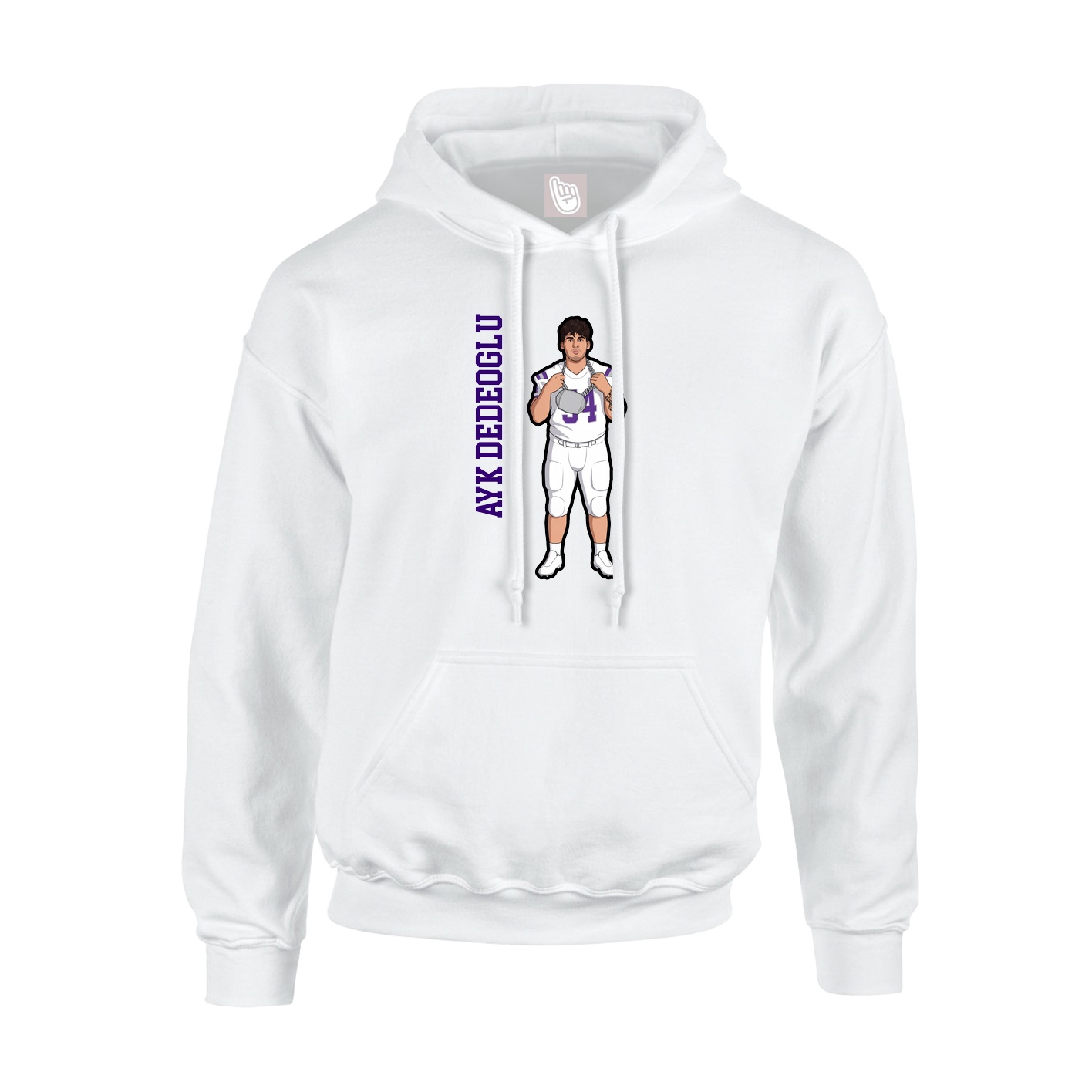 Hoodie — Name Vertical in White