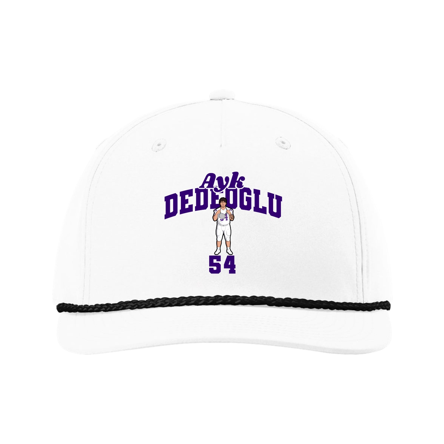 Five-Panel Classic Rope Cap — Signature Arch in White
