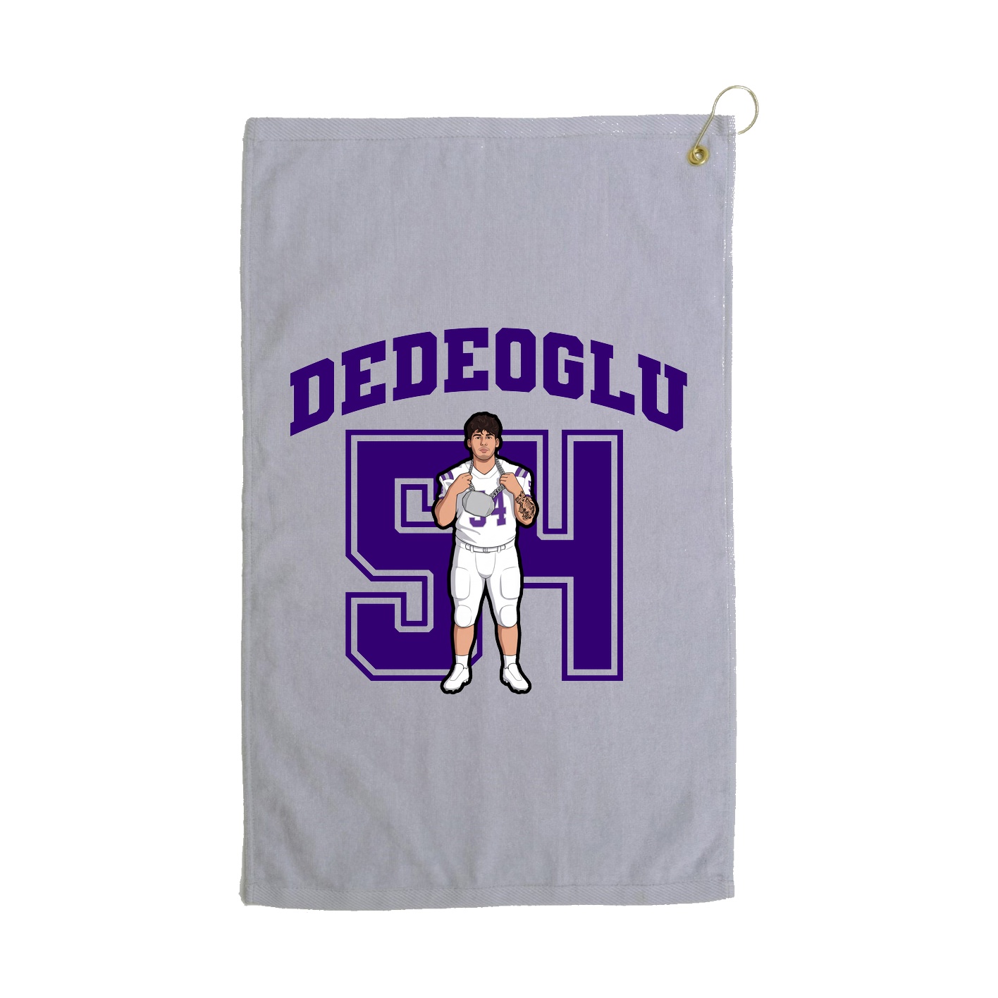 Golf Towel — Number in Grey