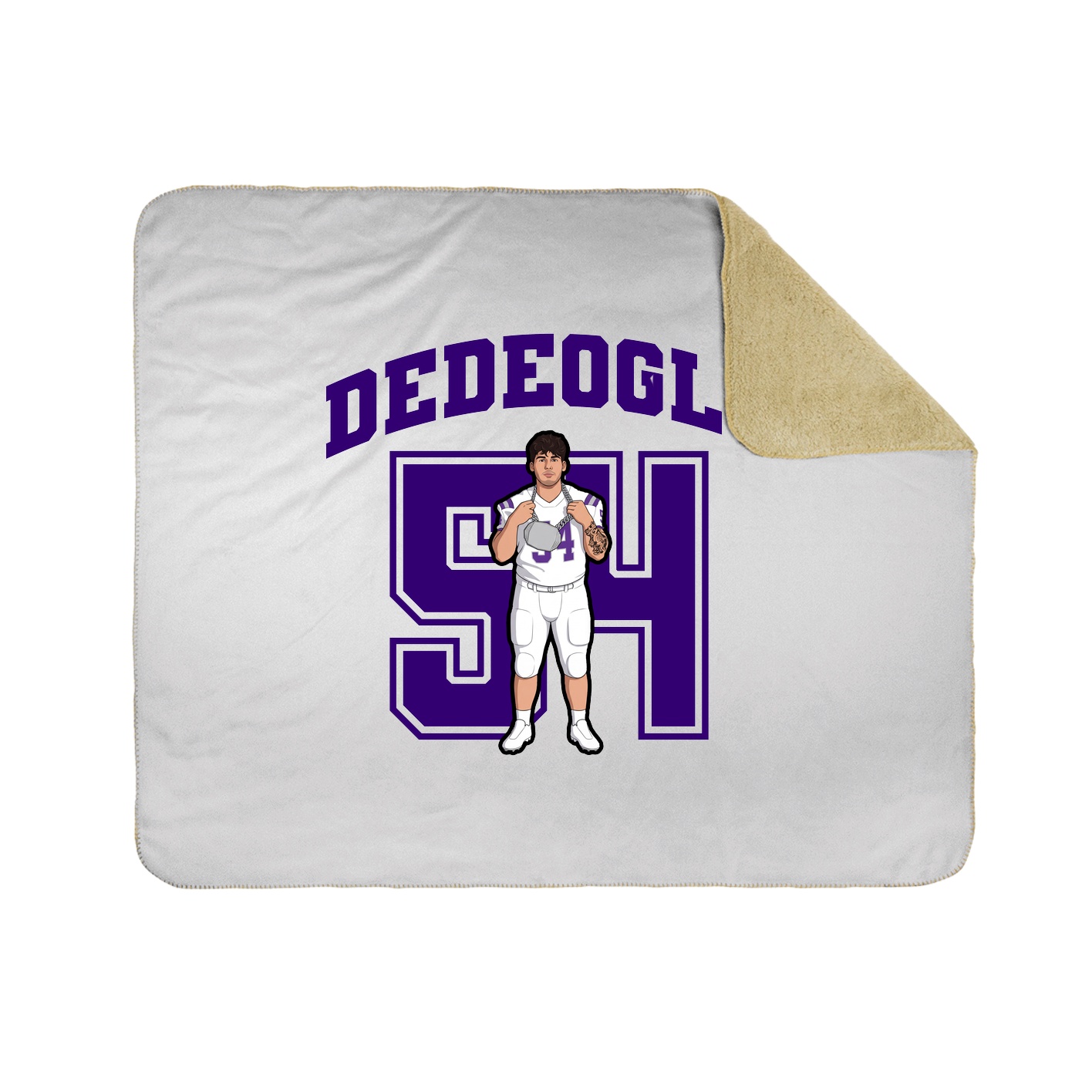 Throw Blanket — Number in White
