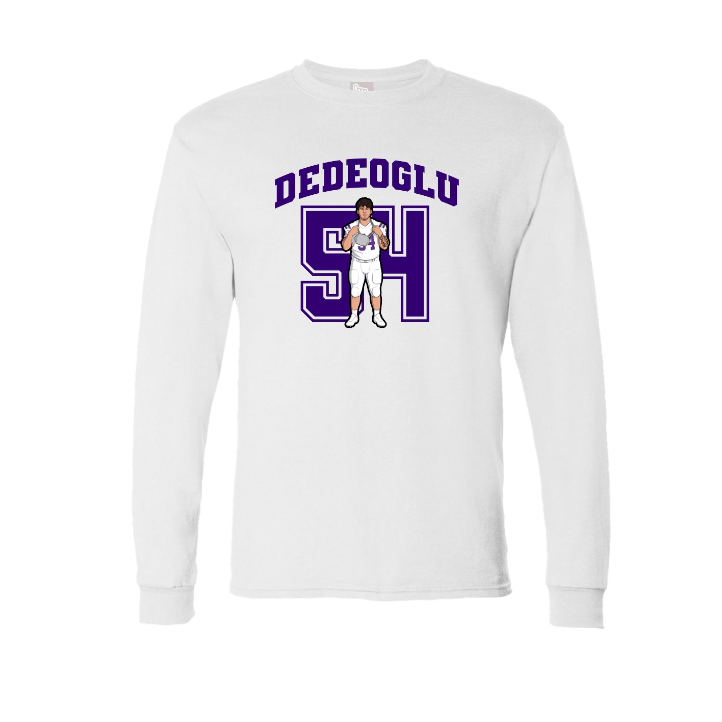 Long Sleeve Tee — Number in White
