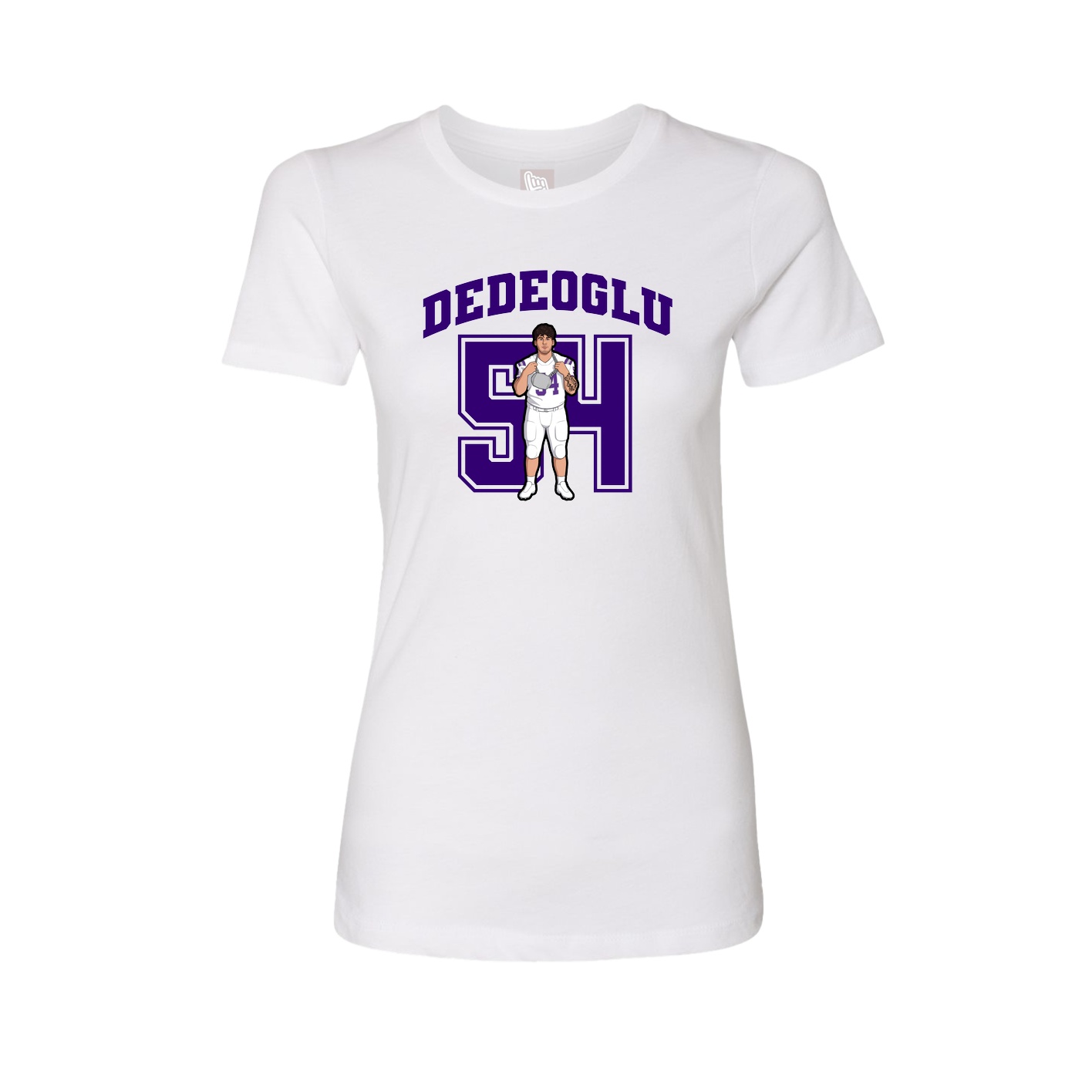 Fitted Women's Tee — Number in White