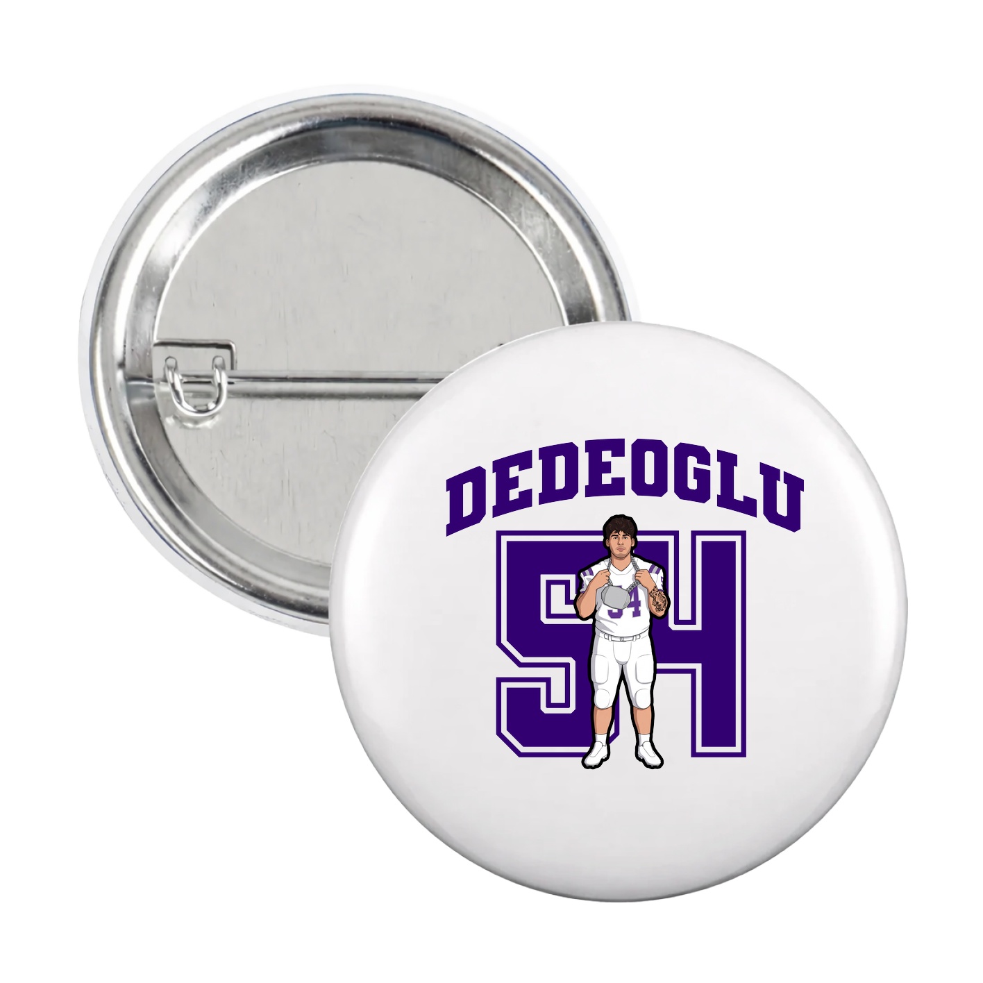 Game Day Button — Number in White