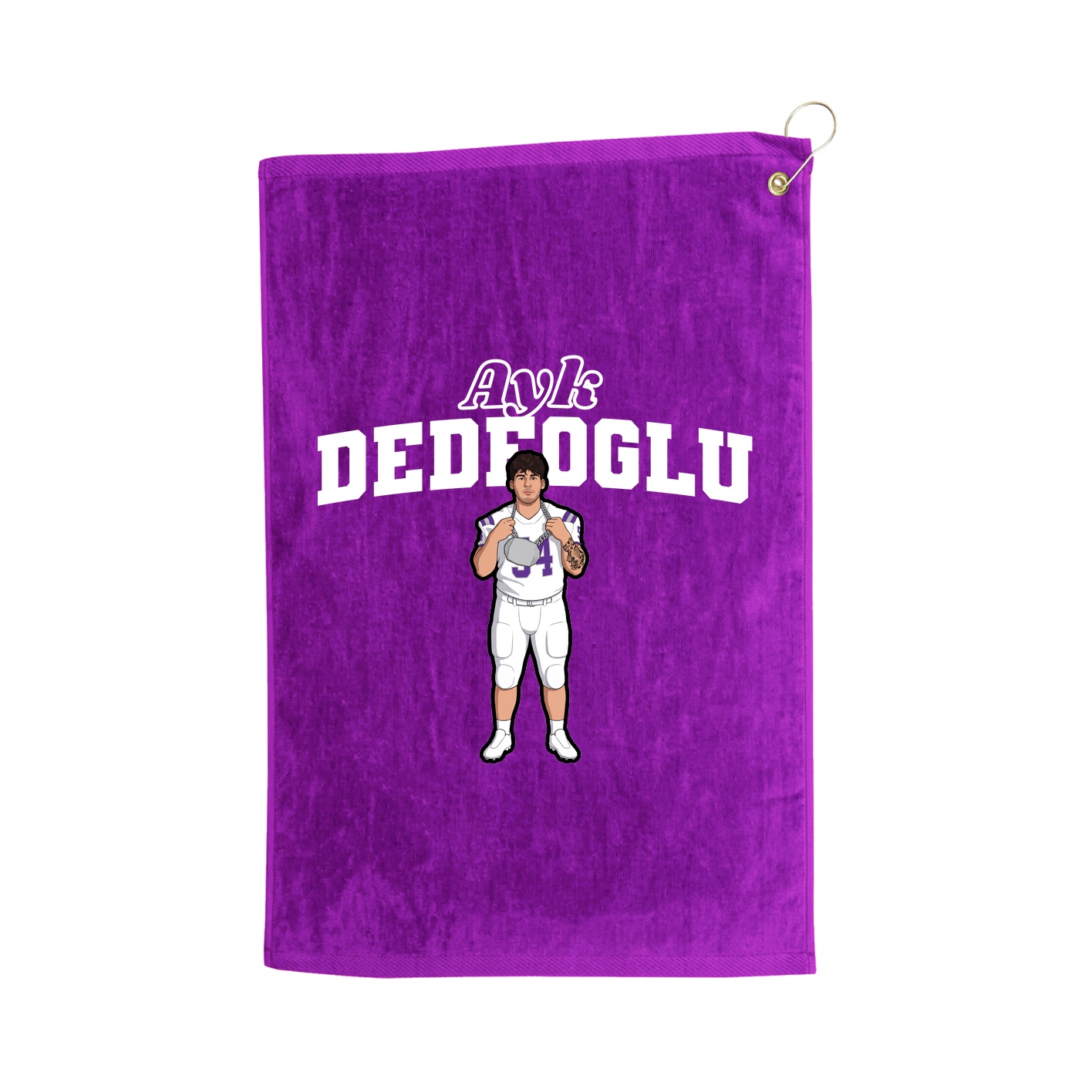 Golf Towel — Name Arch in Purple