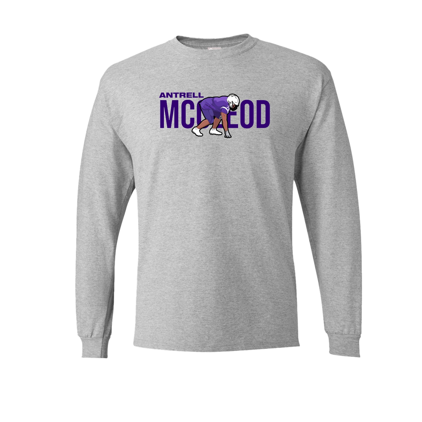 Long Sleeve Tee — Player Name in Grey