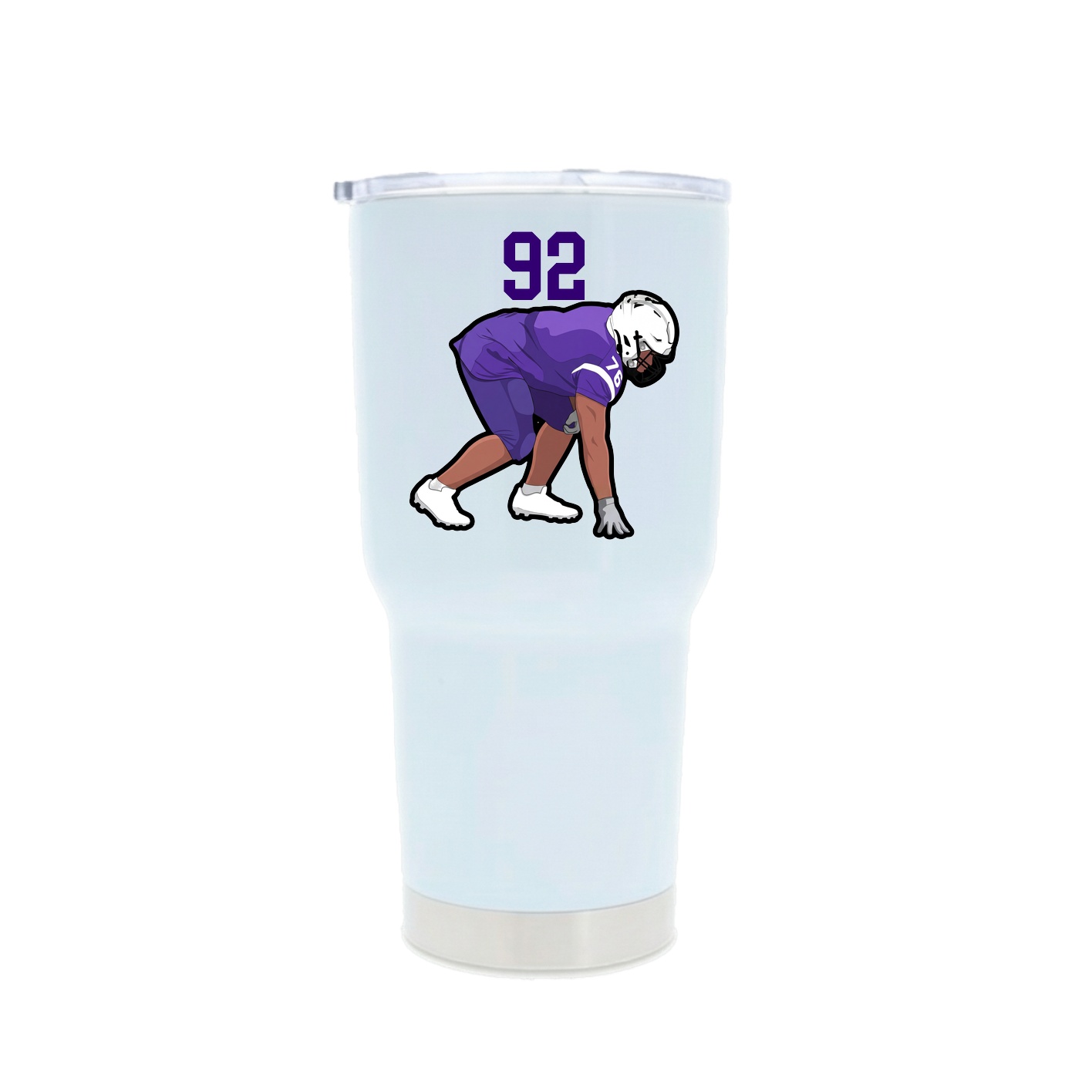 30oz Stainless Steel Tumbler — Number Top in White