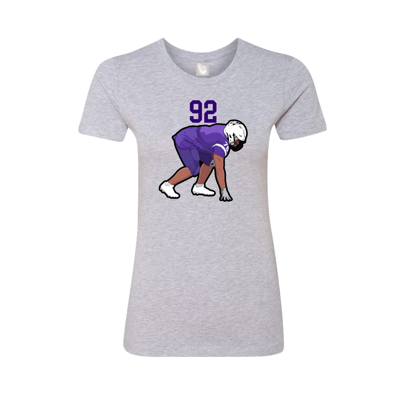 Fitted Women's Tee — Number Top in Grey