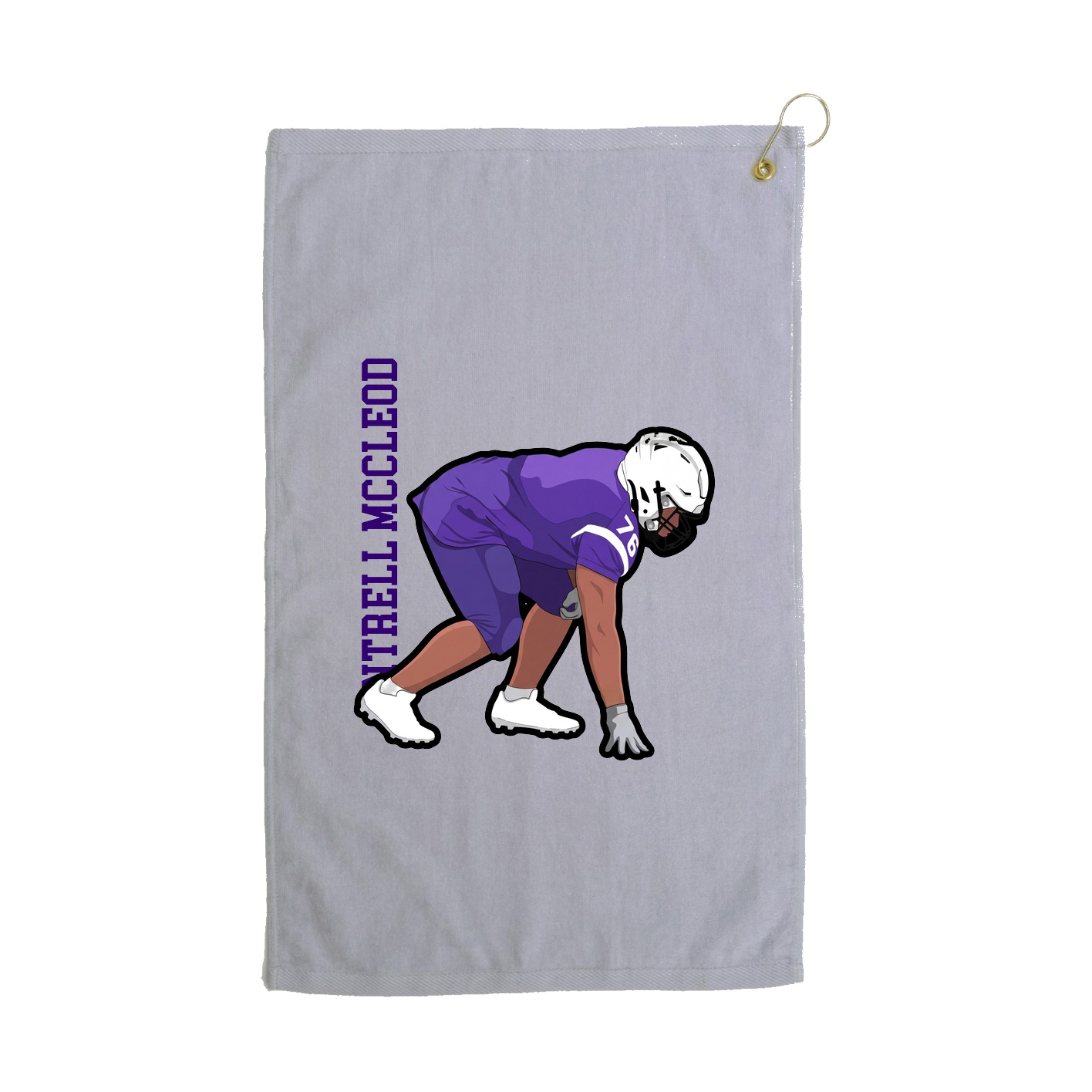 Golf Towel — Name Vertical in Grey