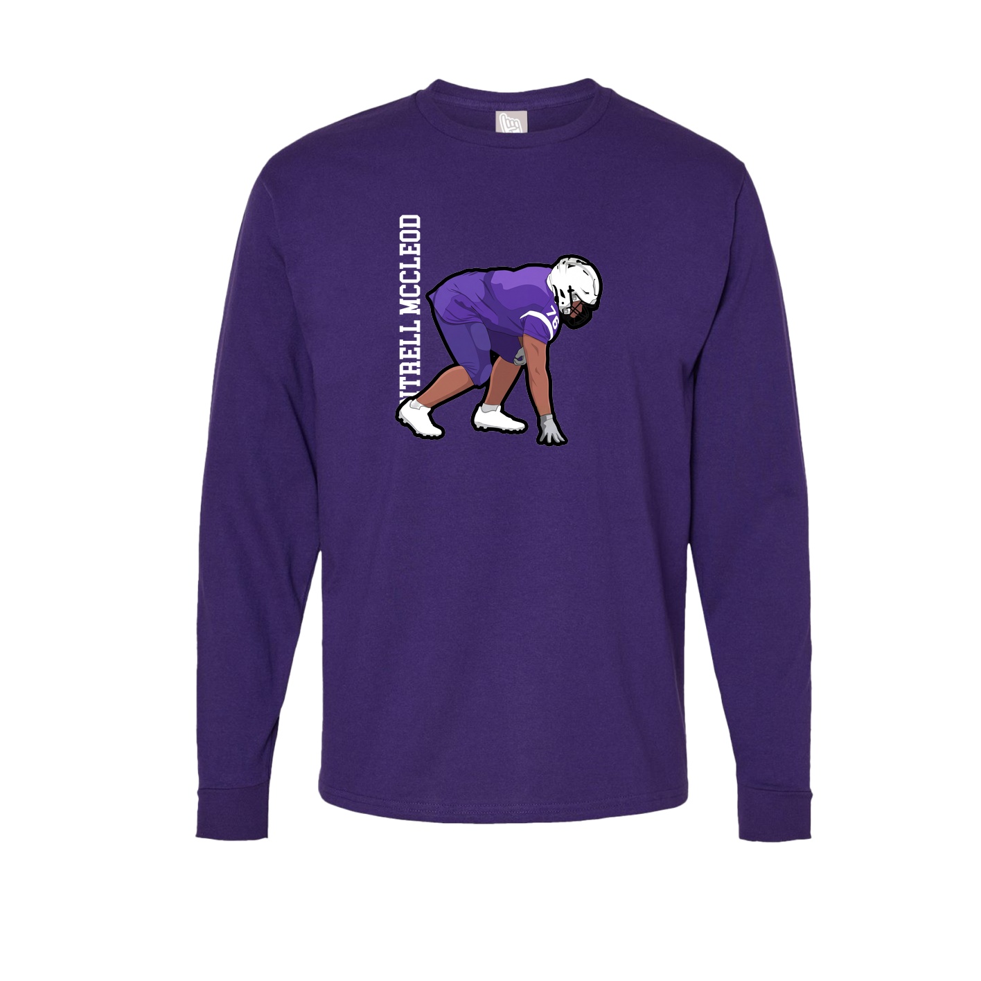 Long Sleeve Tee — Name Vertical in Purple