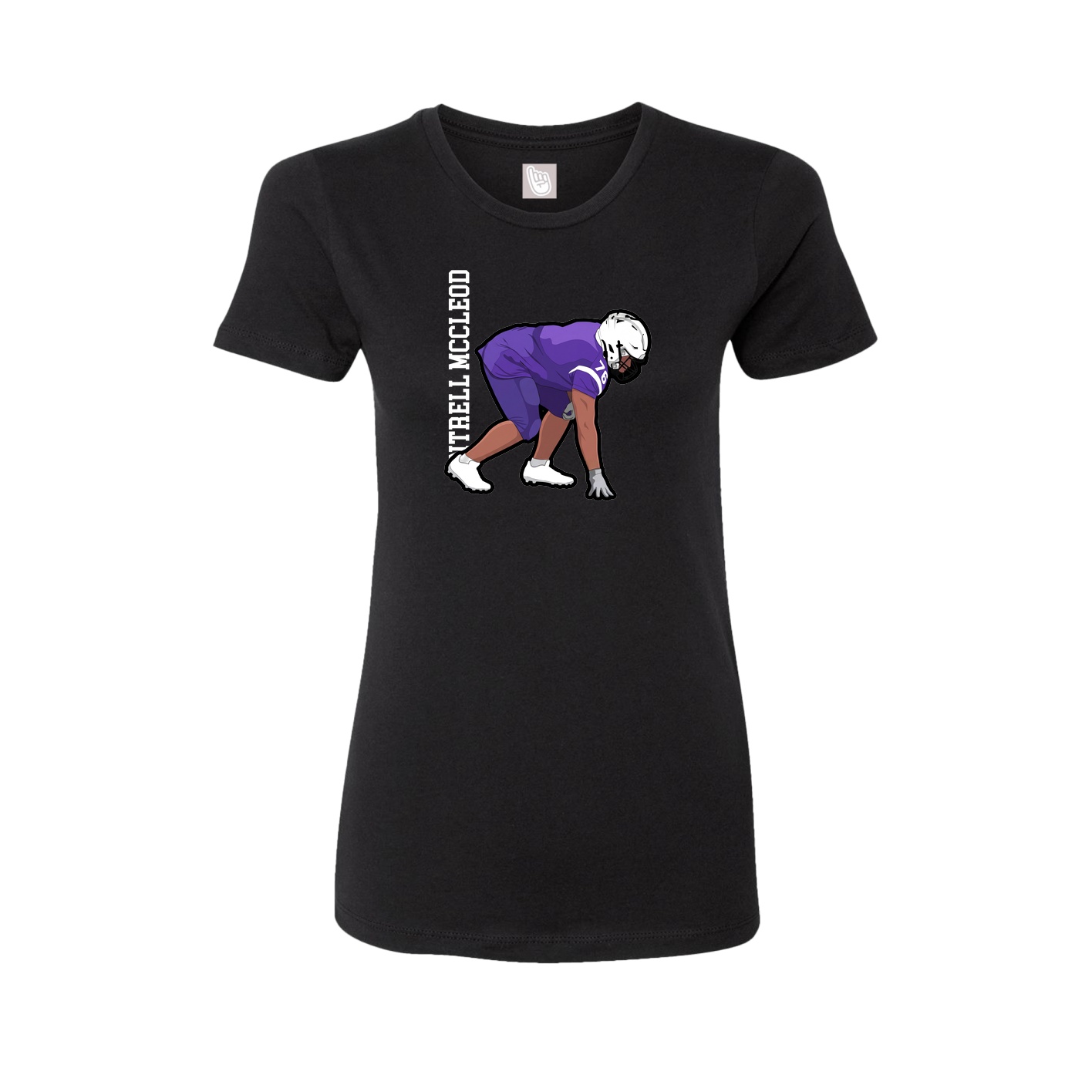 Fitted Women's Tee — Name Vertical in Black