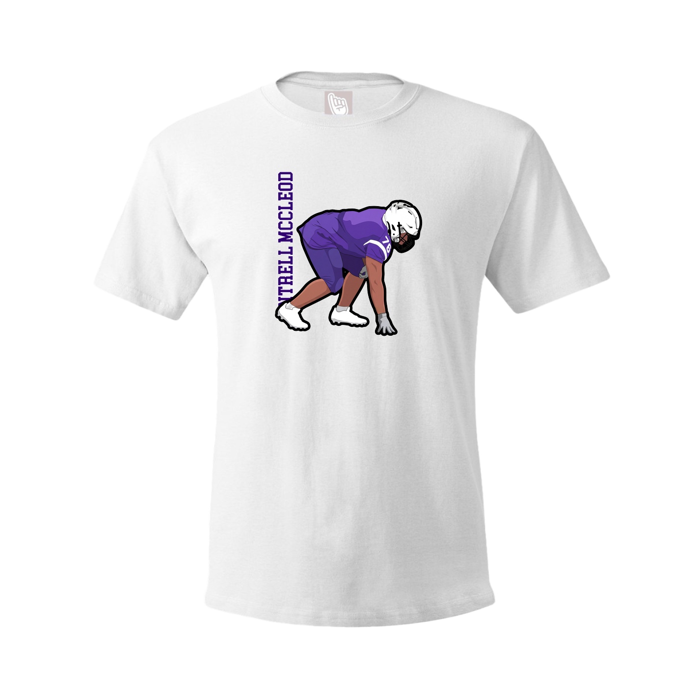 Youth Tee — Name Vertical in White