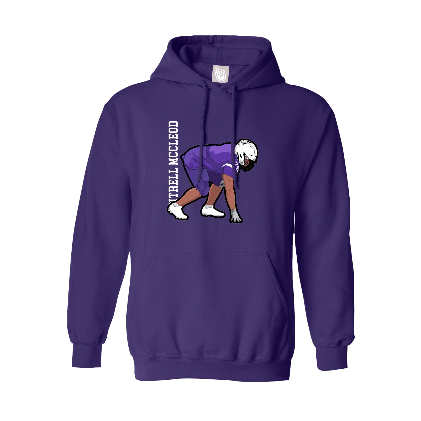 Hoodie — Name Vertical in Purple