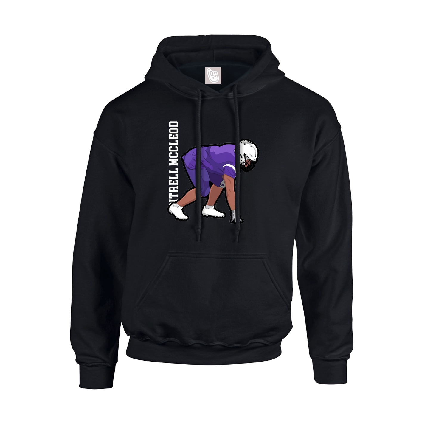 Youth Hoodie — Name Vertical in Black