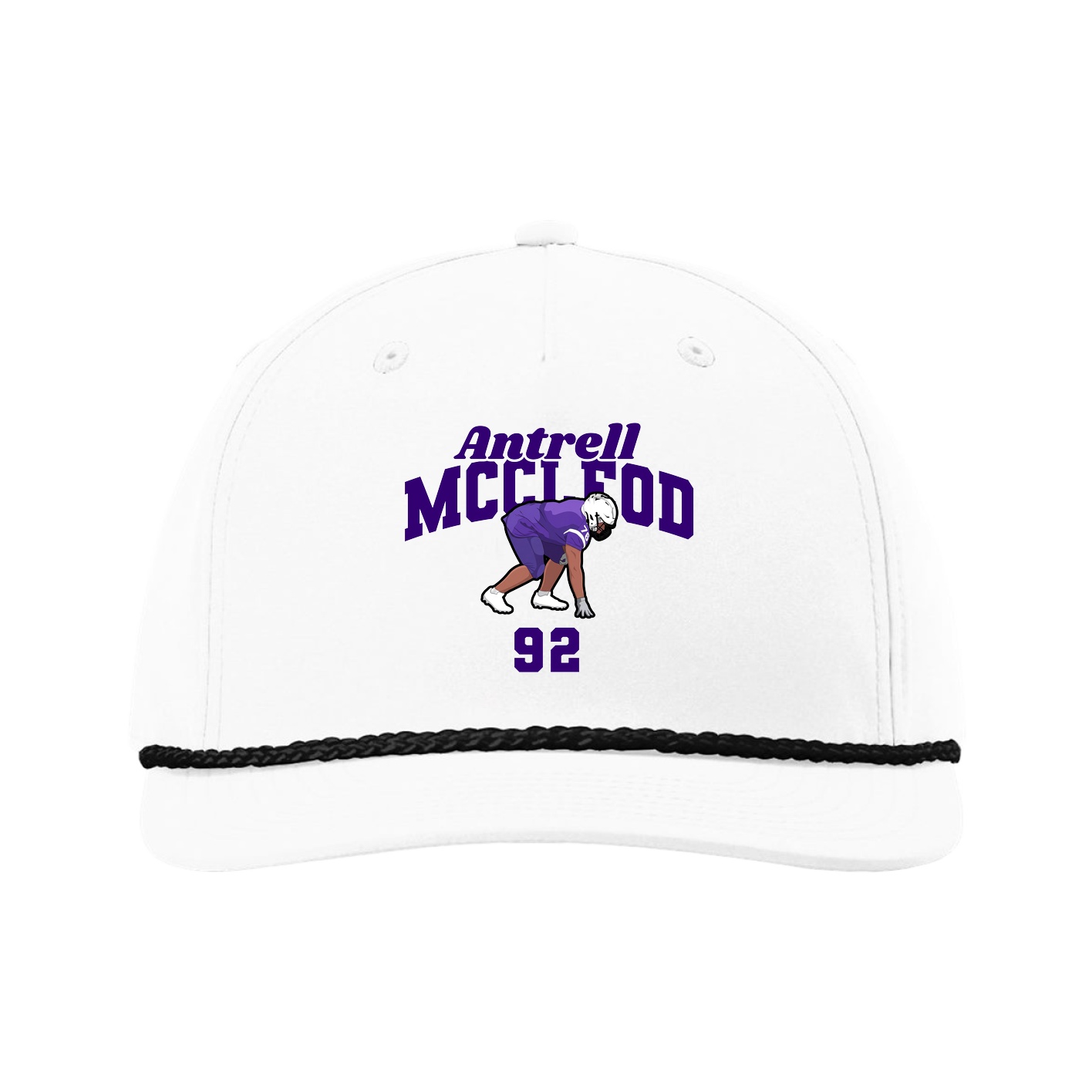 Five-Panel Classic Rope Cap — Signature Arch in White