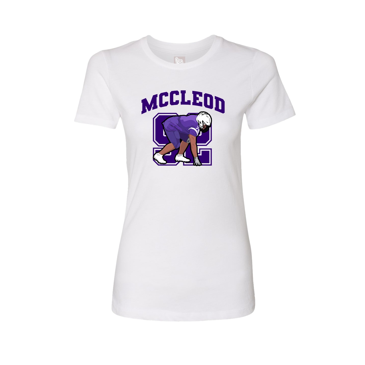 Fitted Women's Tee — Number in White