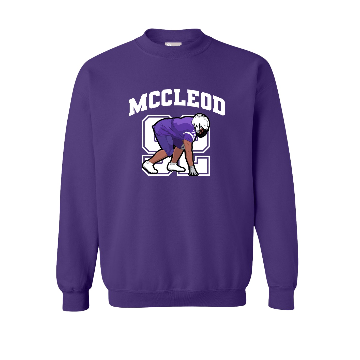 Fleece Crew — Number in Purple