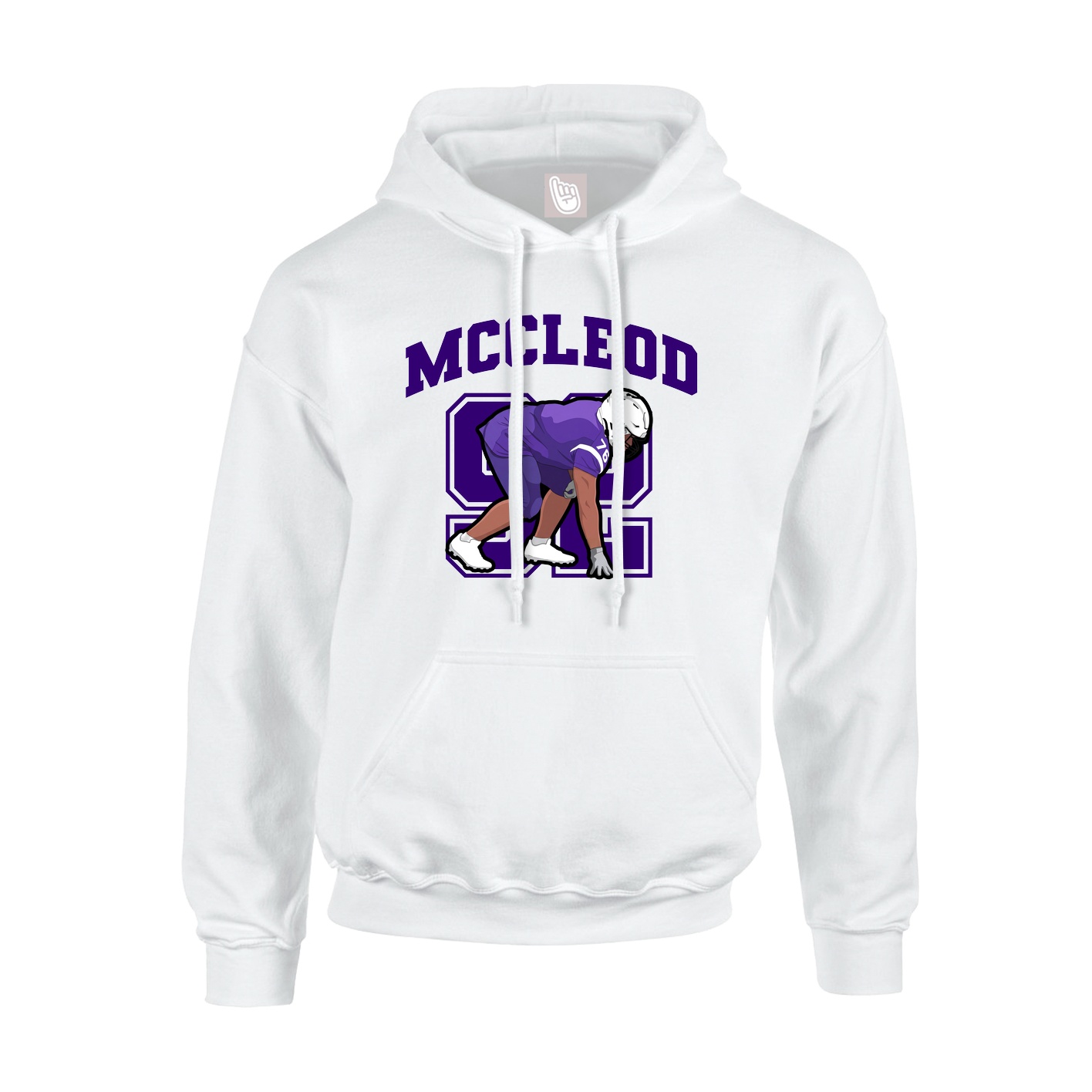Youth Hoodie — Number in White