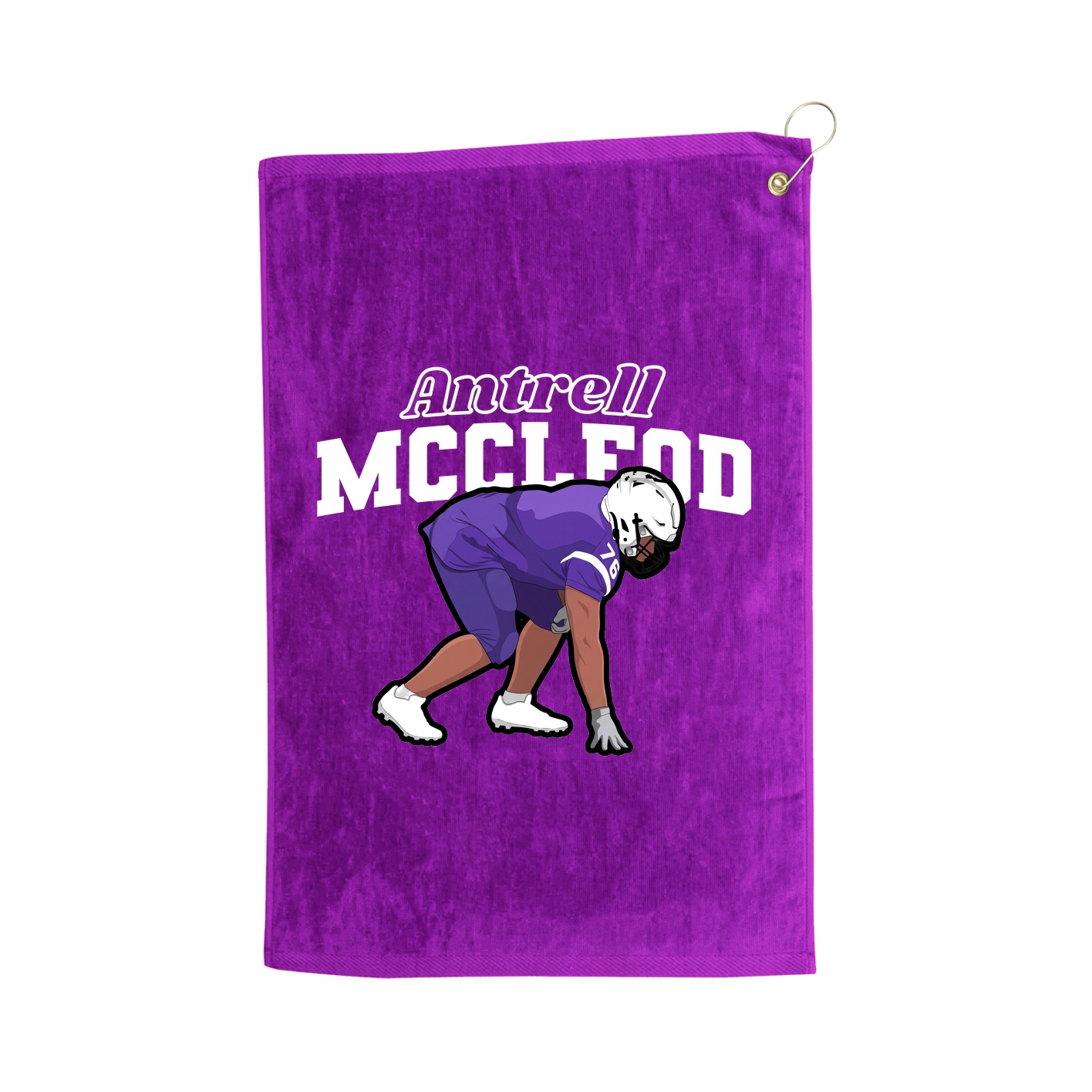 Golf Towel — Name Arch in Purple