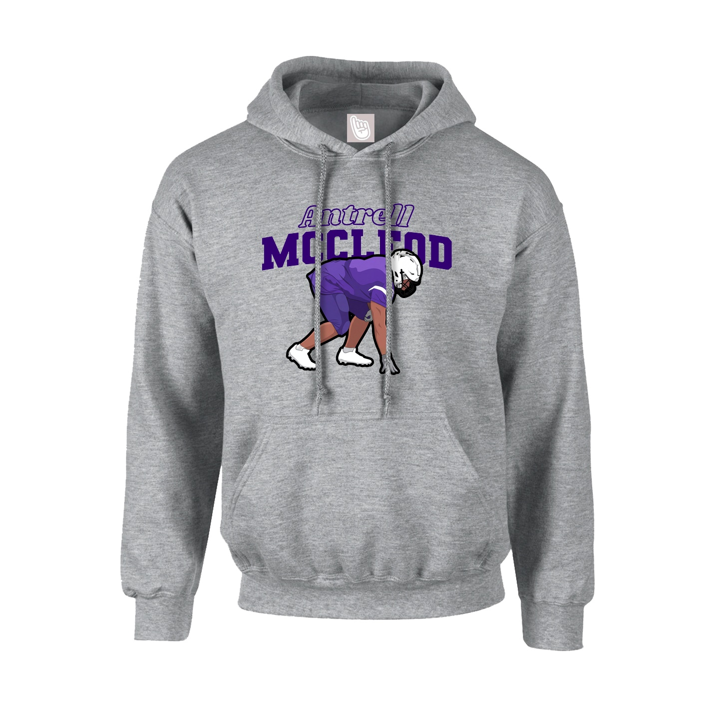 Hoodie — Name Arch in Grey