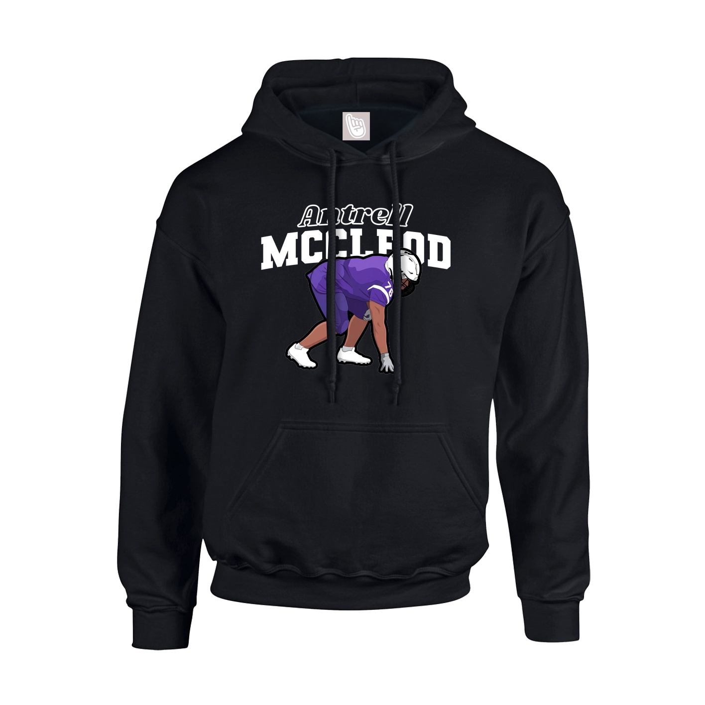 Youth Hoodie — Name Arch in Black