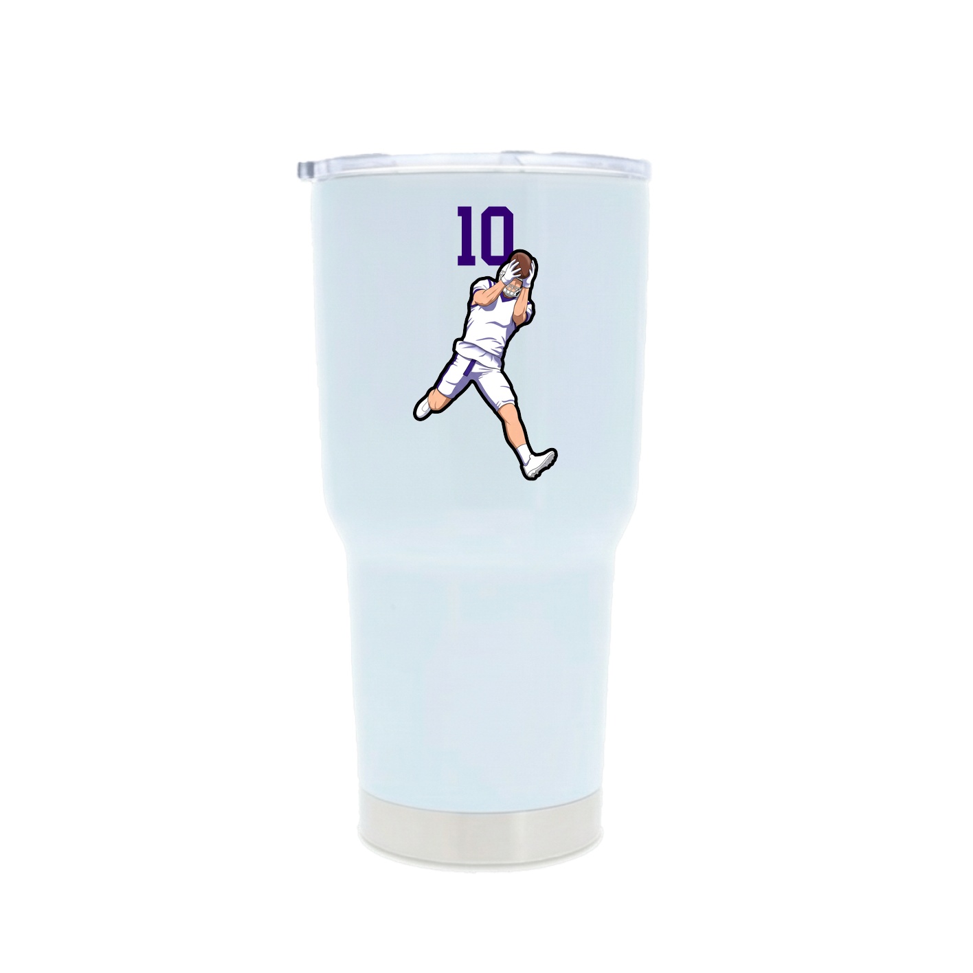 30oz Stainless Steel Tumbler — Number Top in White