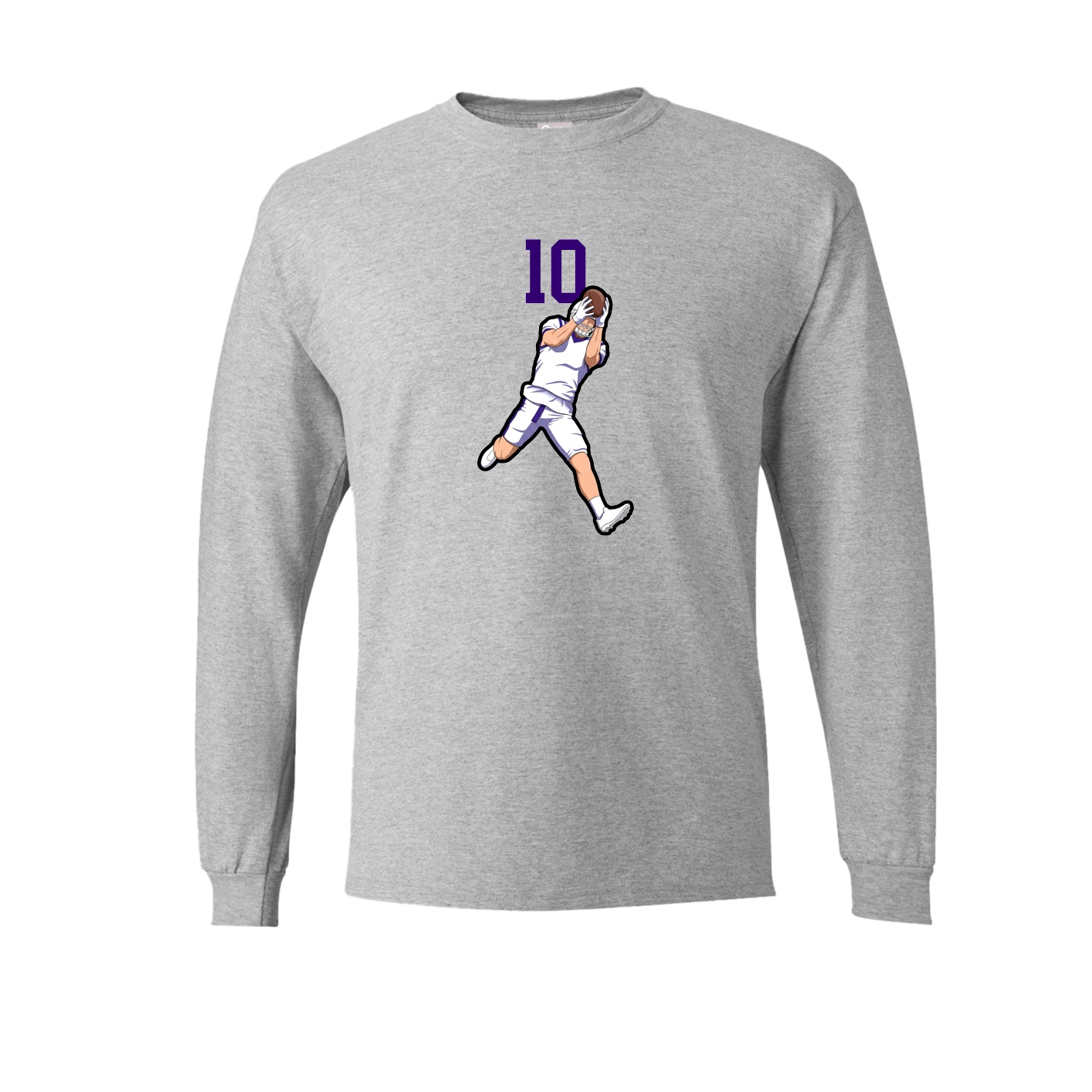 Long Sleeve Tee — Number Top in Grey